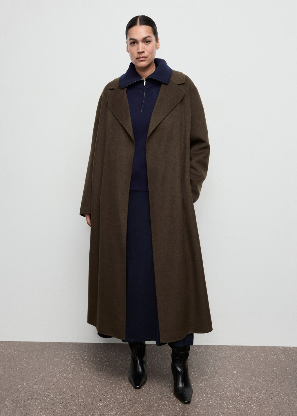 Mango Handmade wool coat with belt