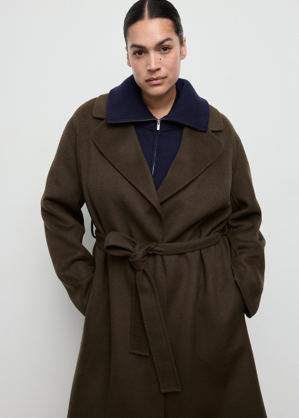 Mango Handmade wool coat with belt