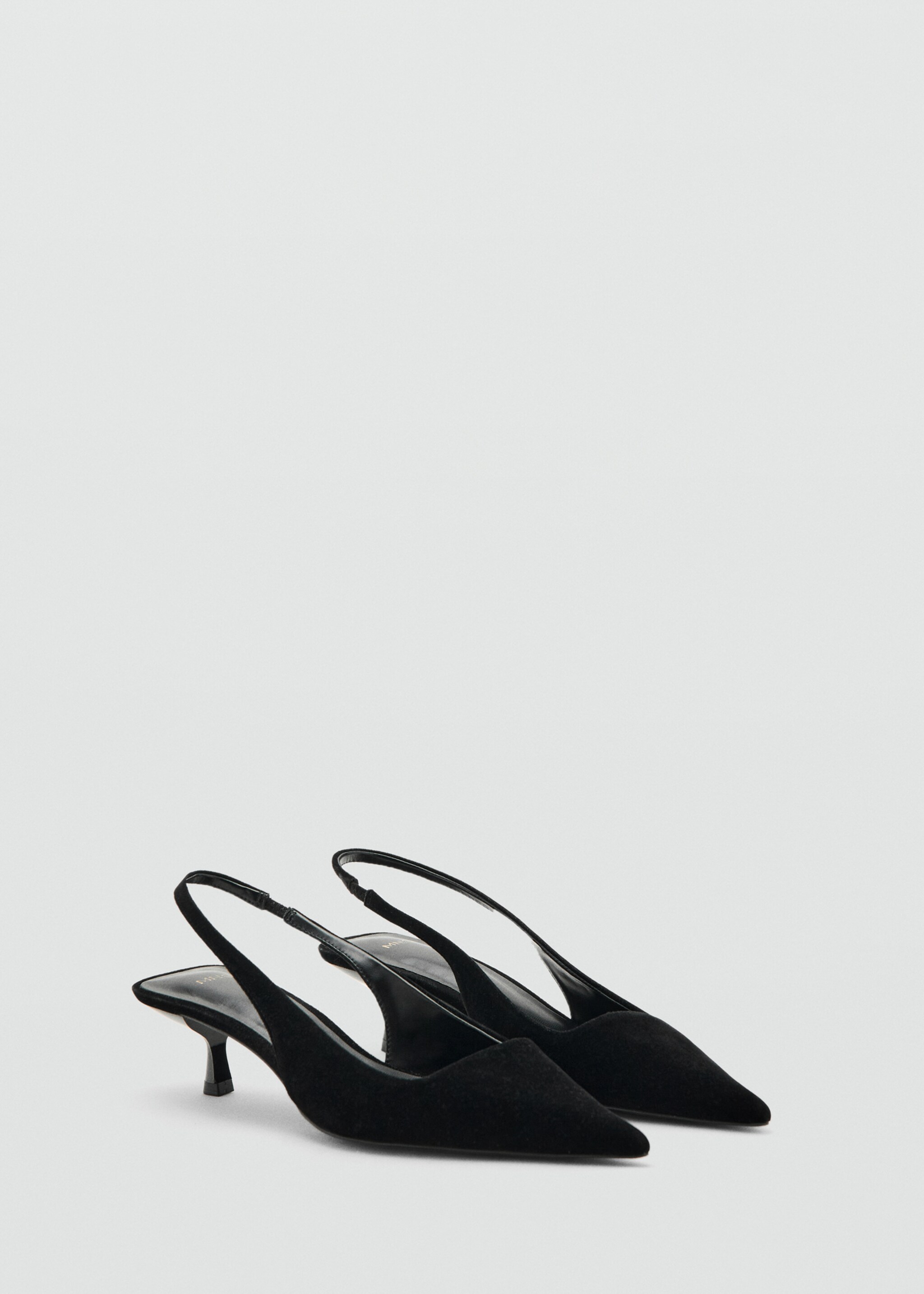 Velvet heeled shoes - Medium plane, Black. Ref: 17077760-00.