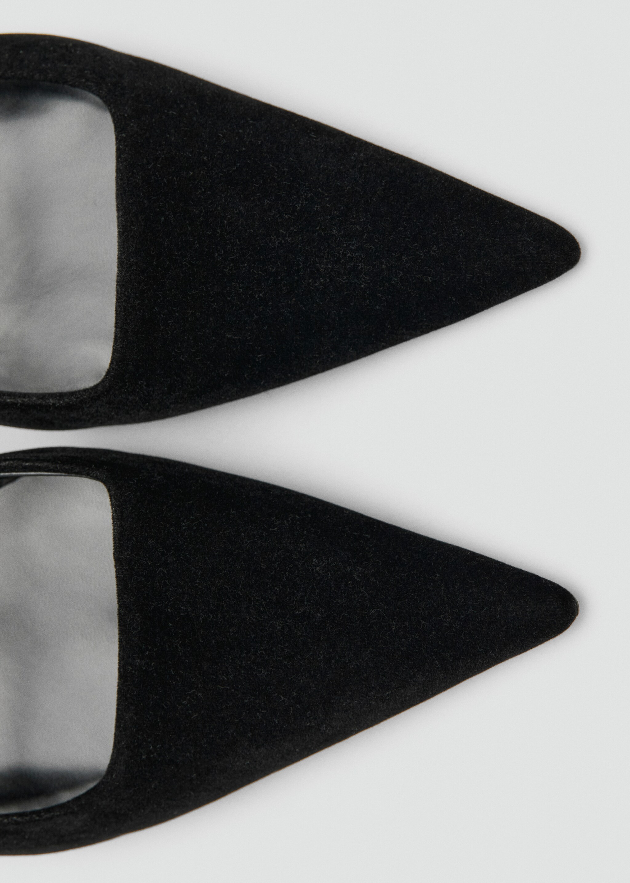 Velvet heeled shoes - Details of the article 2, Black. Ref: 17077760-00.