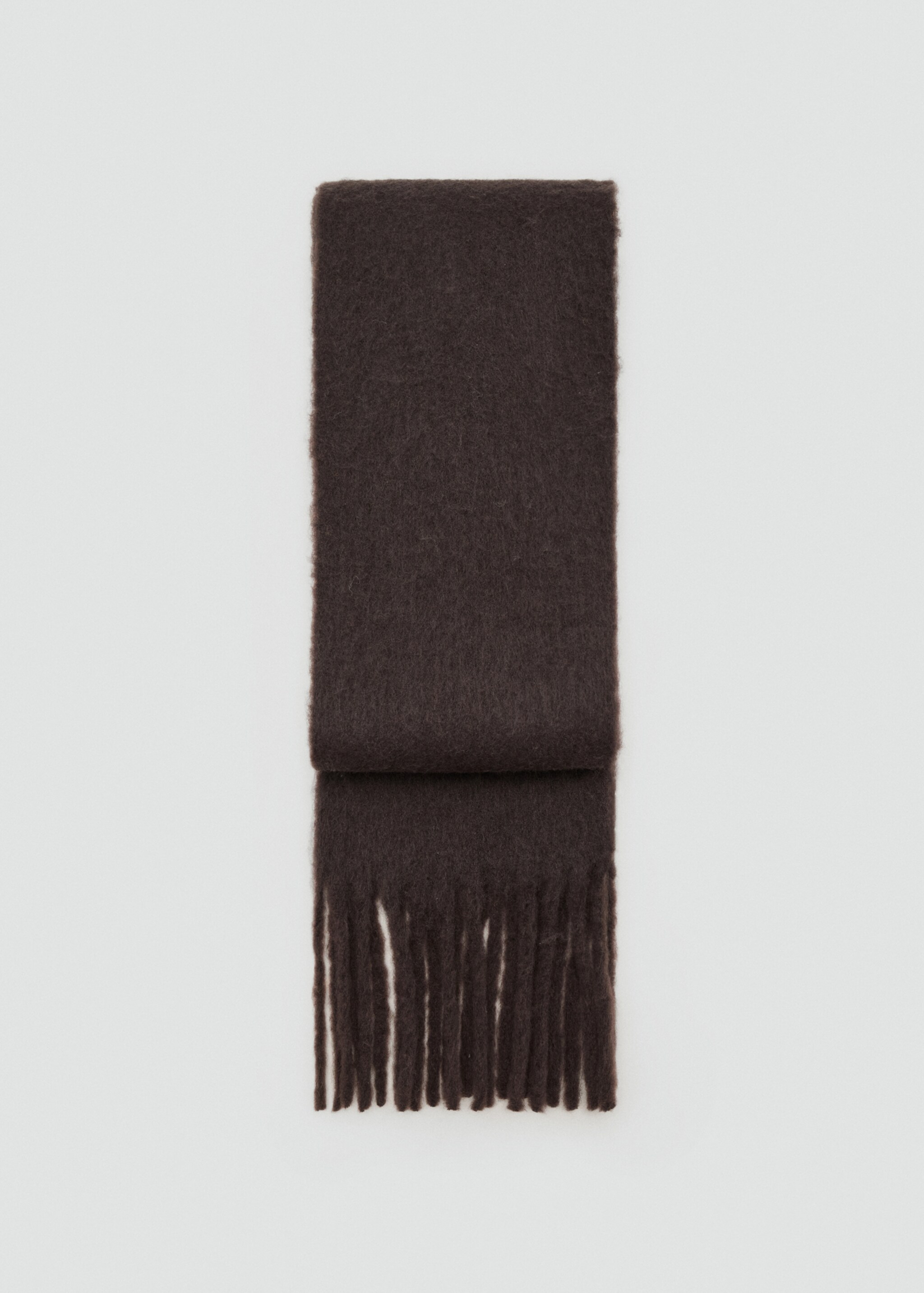 Fringed edge scarf - Article without model, Chocolate. Ref: 17077764-00.