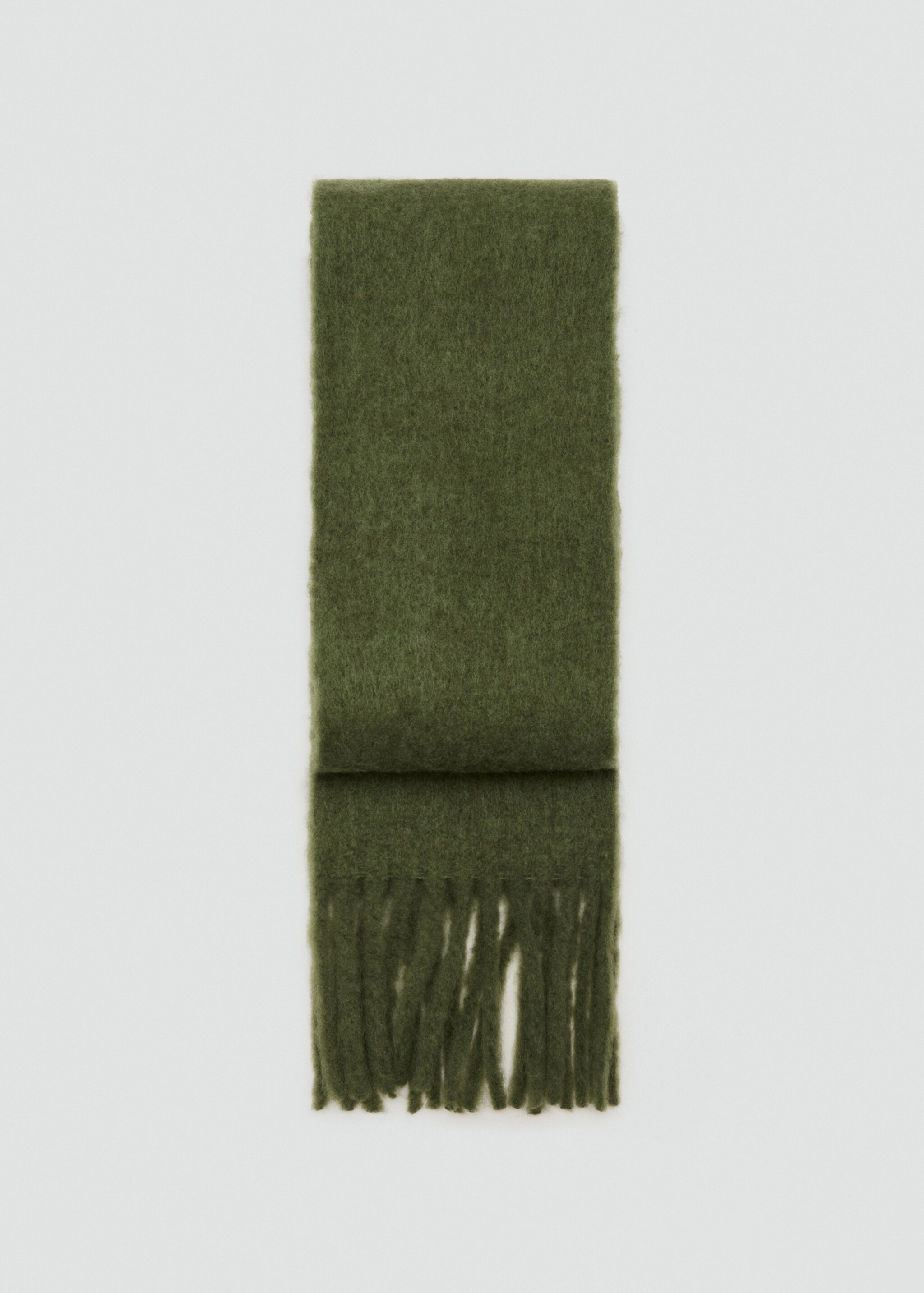 Fringed edge scarf - Article without model, Khaki. Ref: 17077764-00.