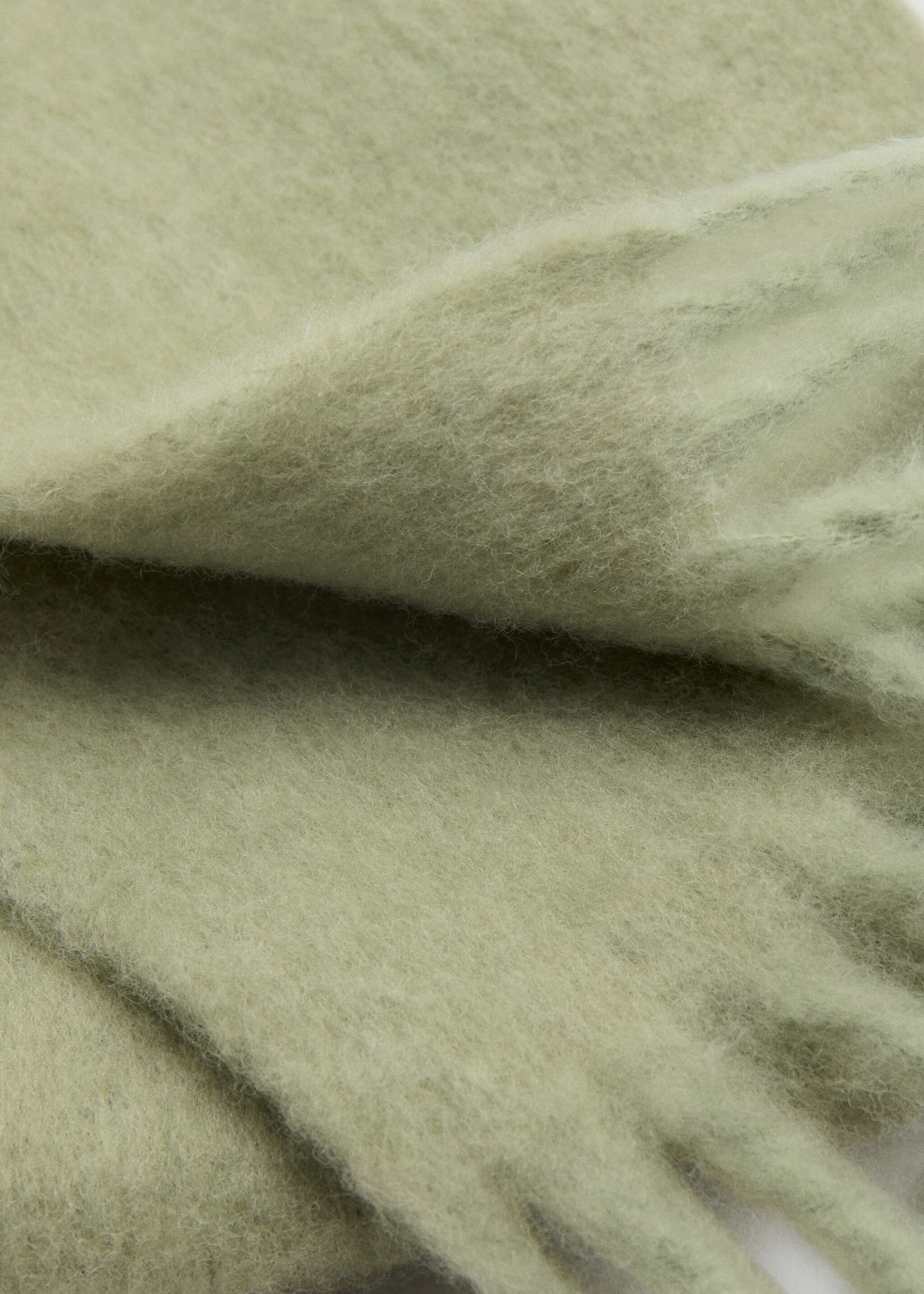 Fringed edge scarf - Medium plane, Aqua Green. Ref: 17077764-00.