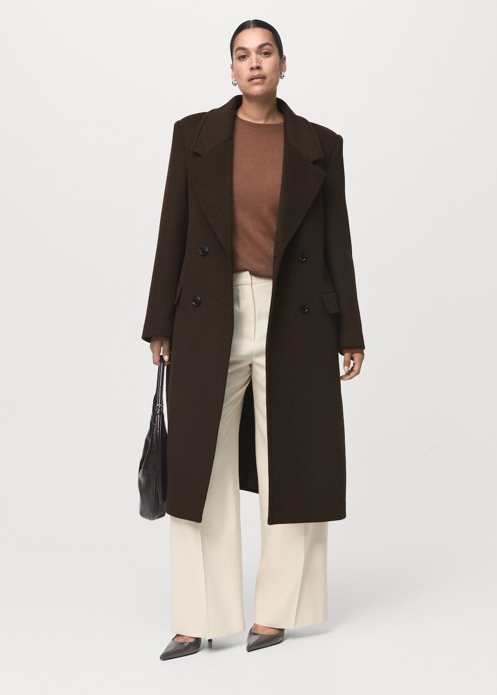 Double-breasted wool coat - Women | MANGO Canada