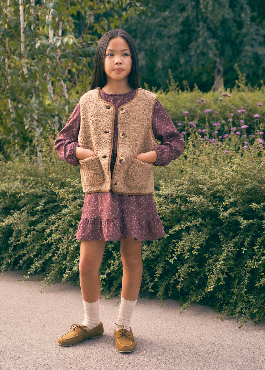 Shearling-effect vest