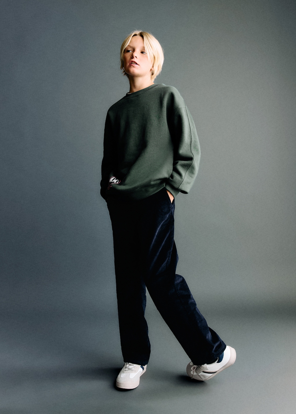 Corduroy straight pants