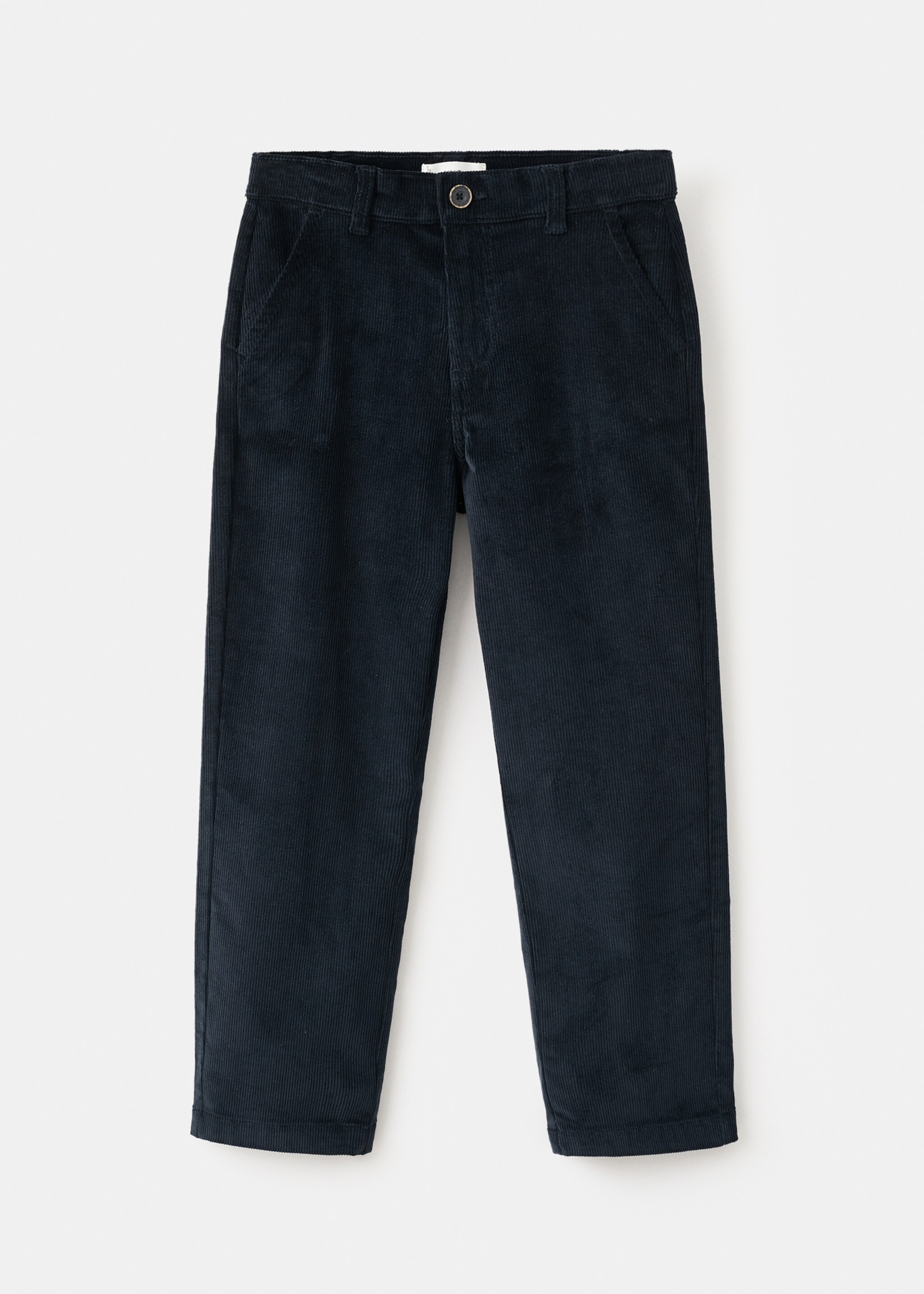 Corduroy straight trousers - Article without model, Navy. Ref: 17077772-00.