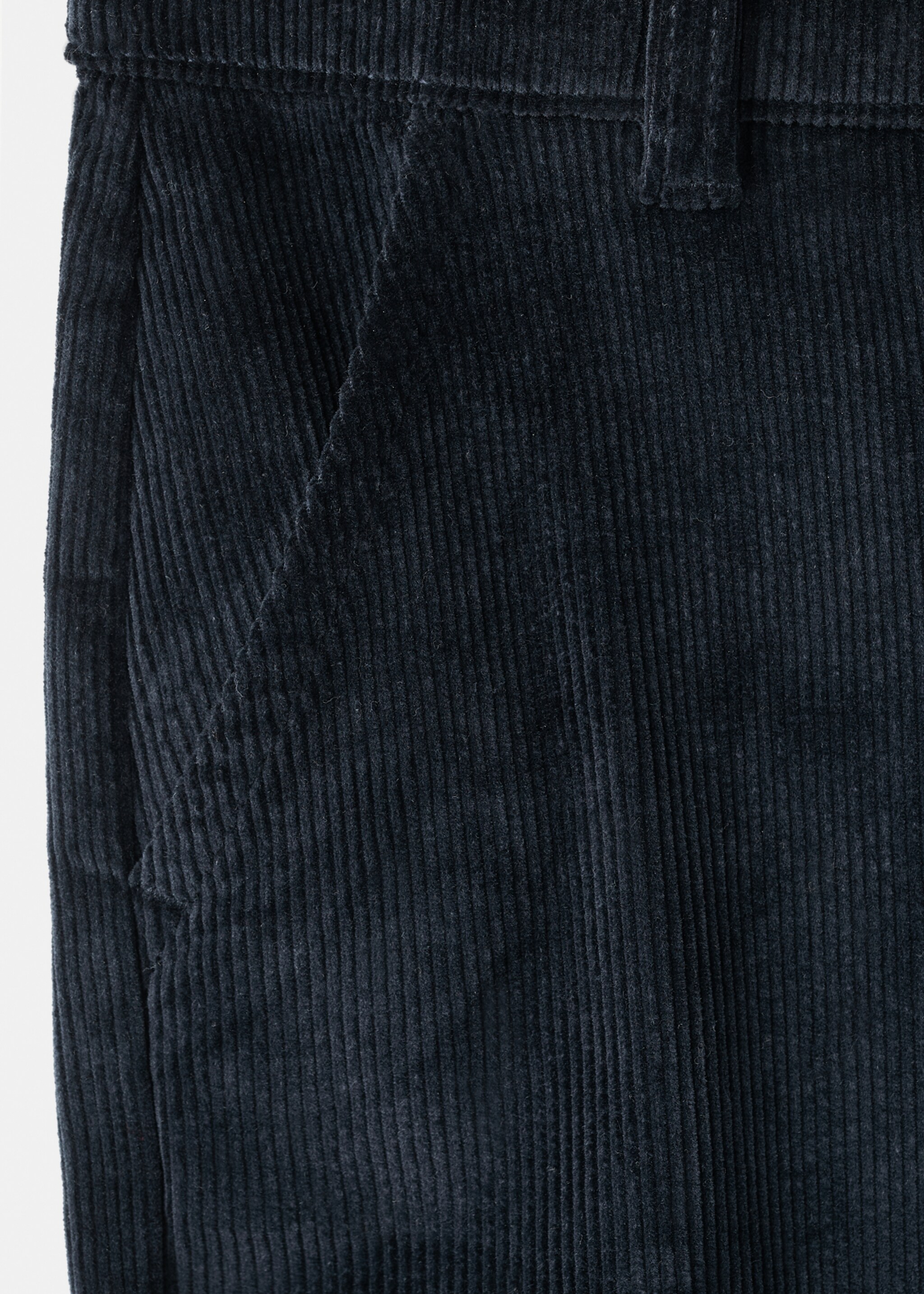 Corduroy straight trousers - Details of the article 0, Navy. Ref: 17077772-00.