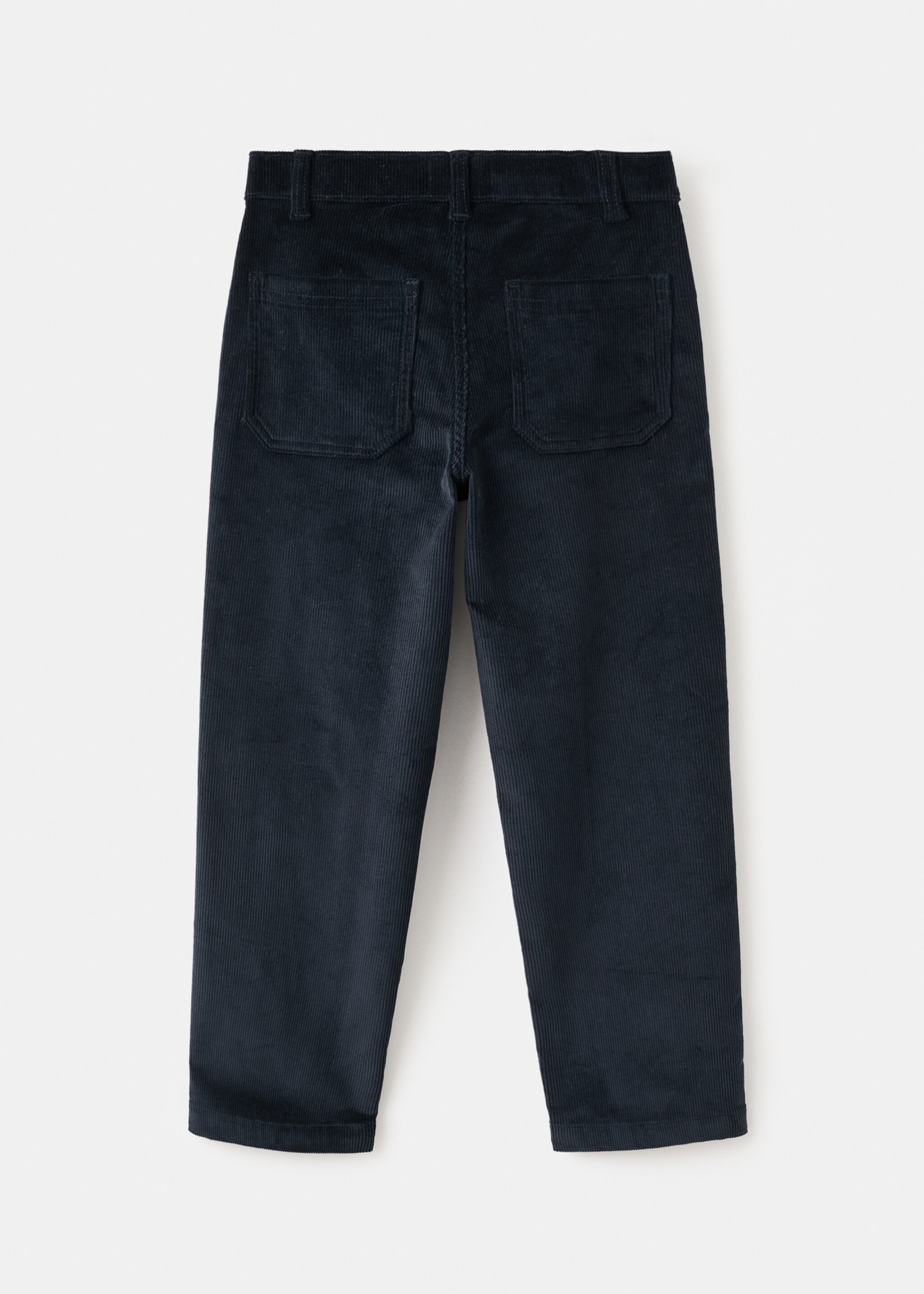Corduroy straight trousers - Reverse of the article, Navy. Ref: 17077772-00.