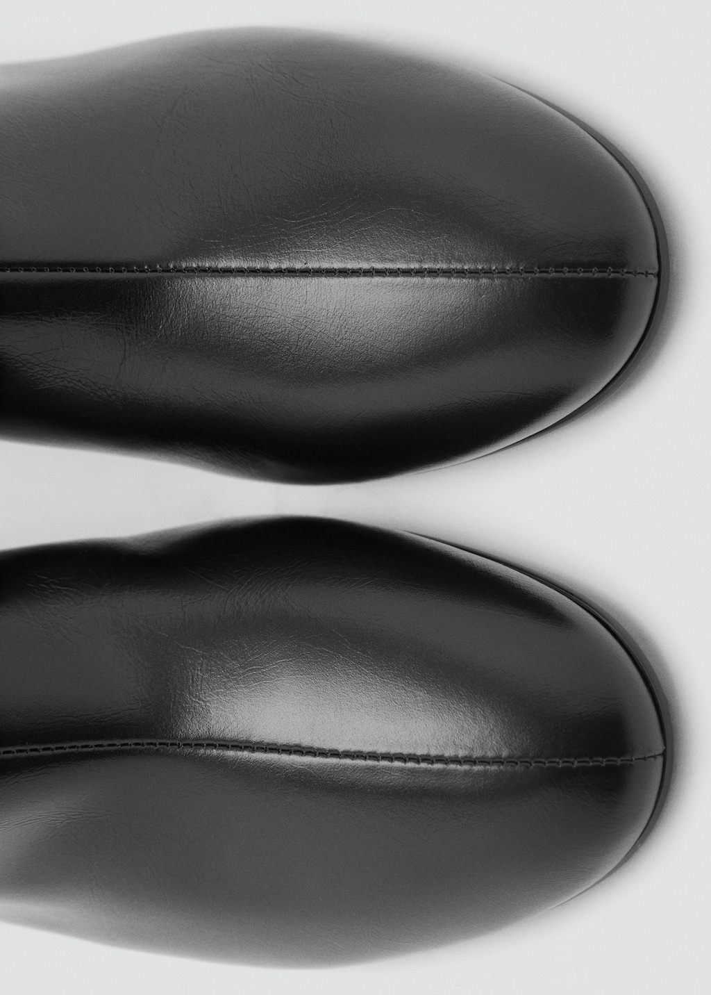 Leather ankle boots with block heel