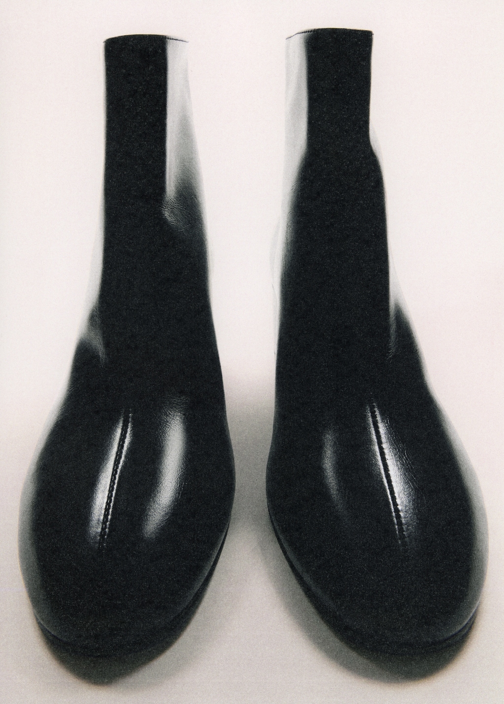 Leather ankle boots with block heel