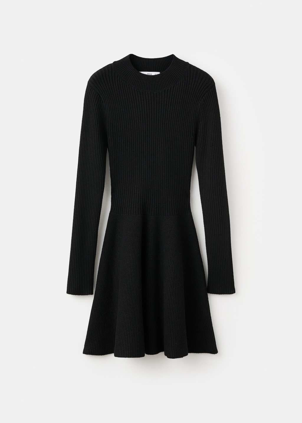 Ribbed knitted A-line dress