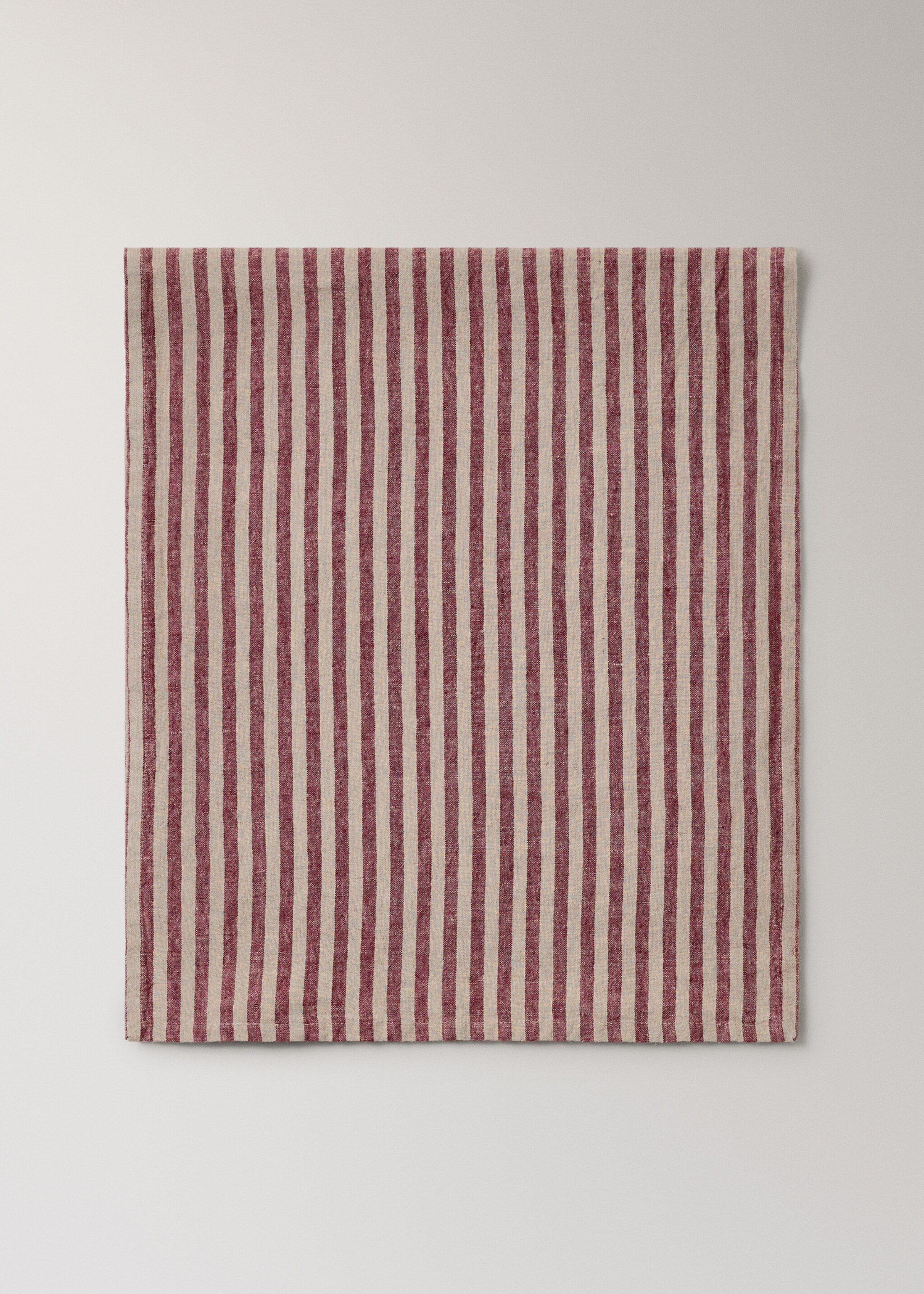 100% linen striped table runner - Article without model, Red. Ref: 17077789-00.