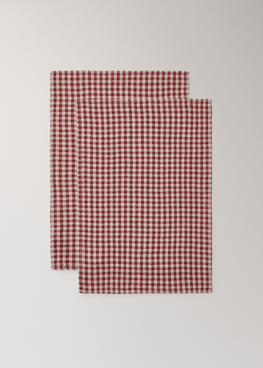 Linen fabric with gingham check