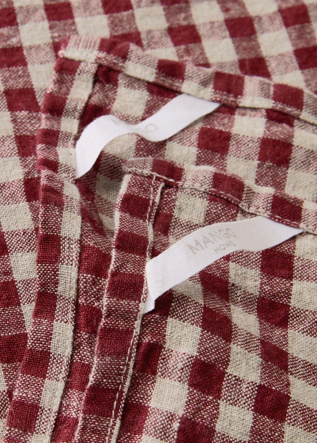 Linen fabric with gingham check