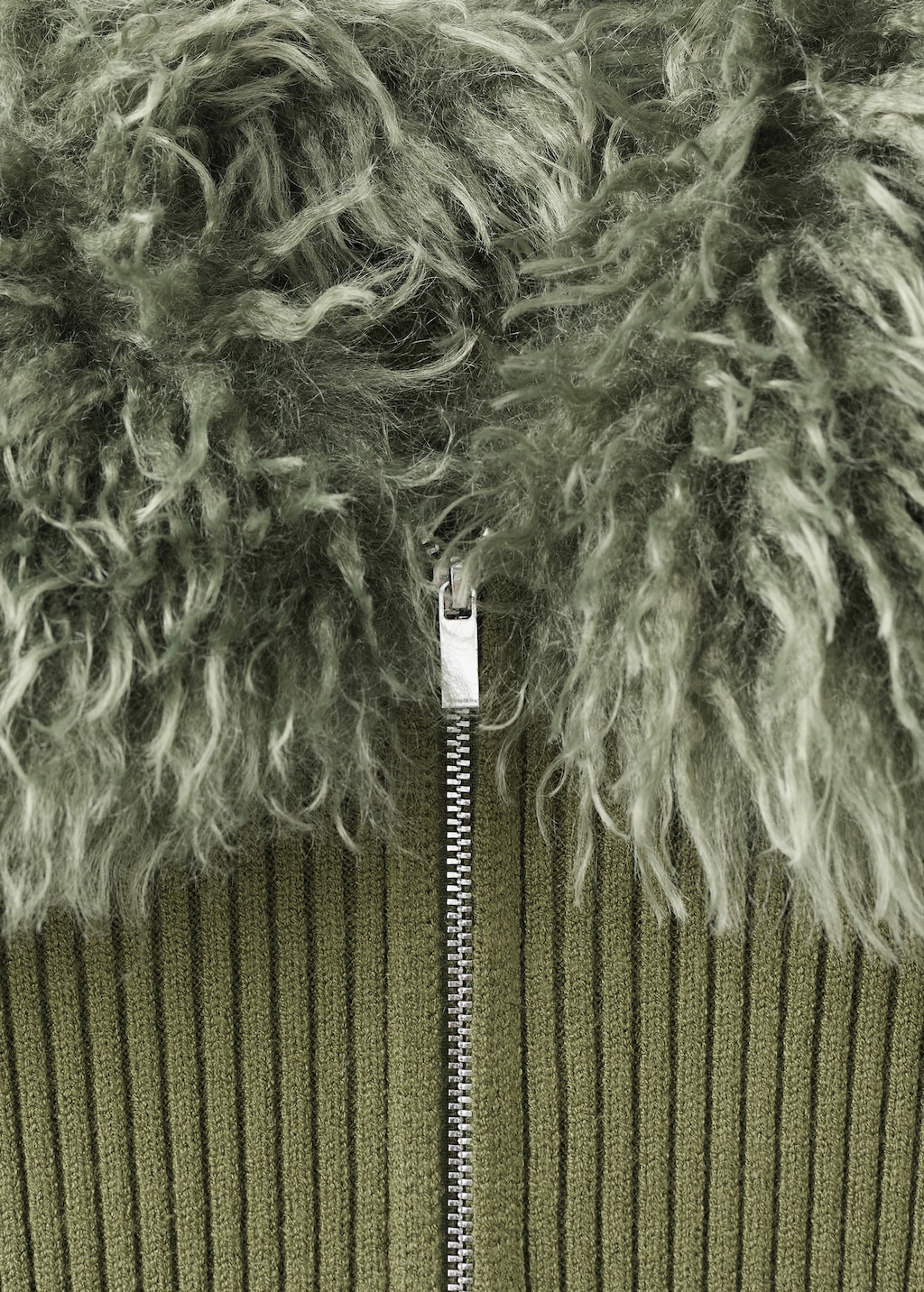 Combined fur-effect cardigan - Women | MANGO USA