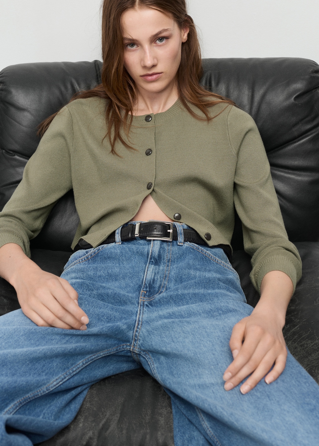 Knitted button cardigan