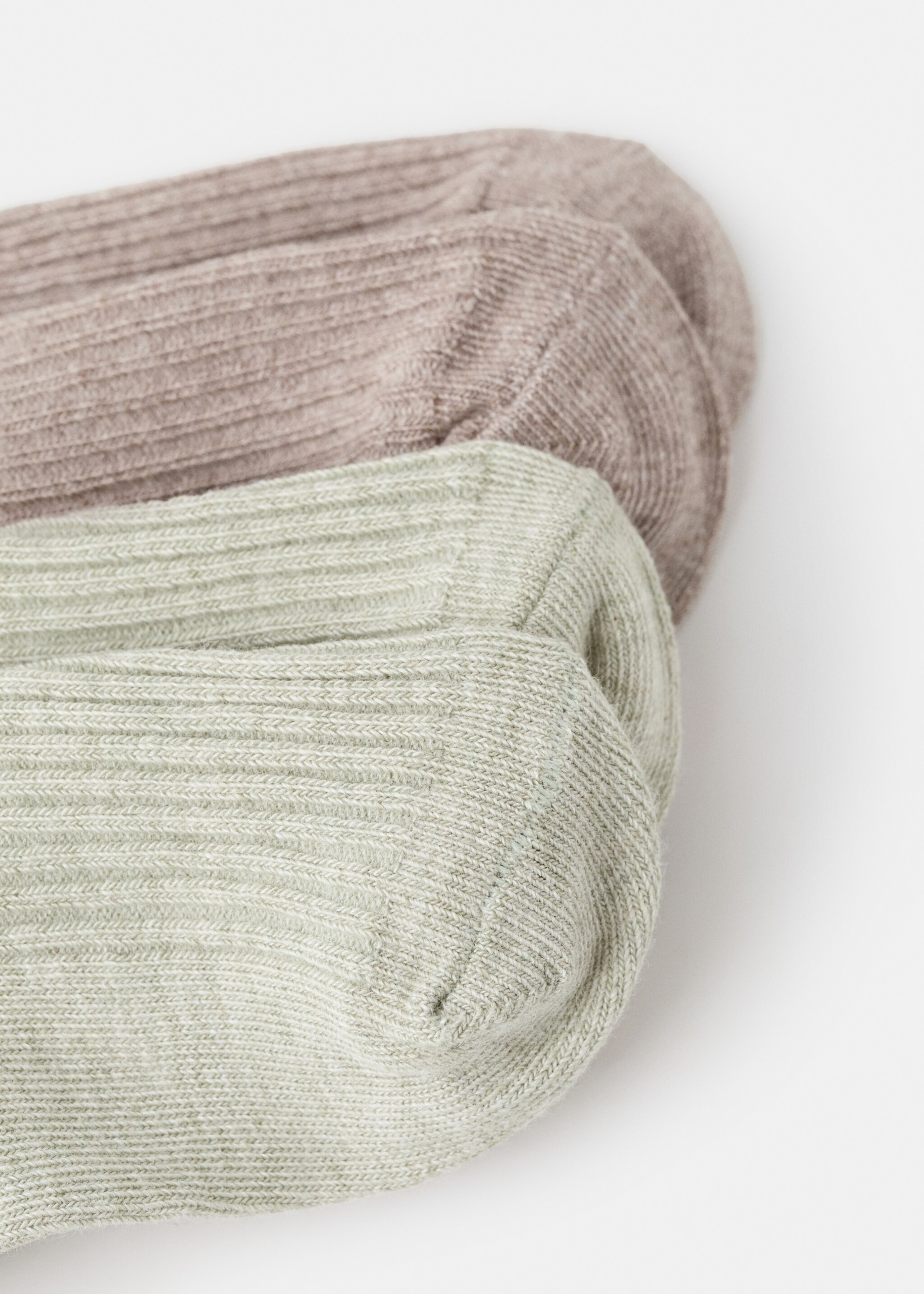 Socks riblongb - Reverse of the article, Pastel Green. Ref: 17077795-00.
