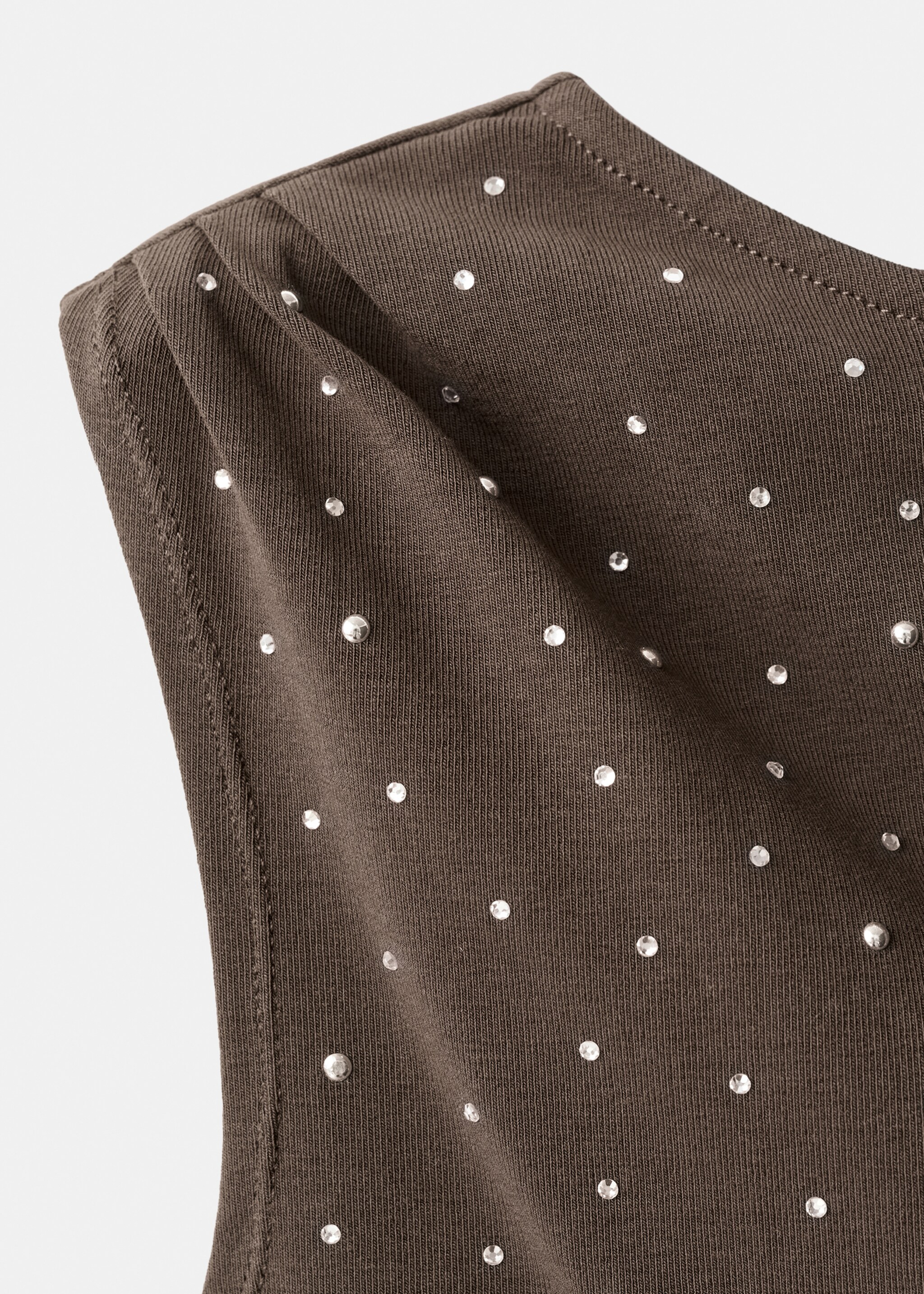 Top asymétrique strass - Détail de l'article 8, Marron. Ref: 17077797-00.