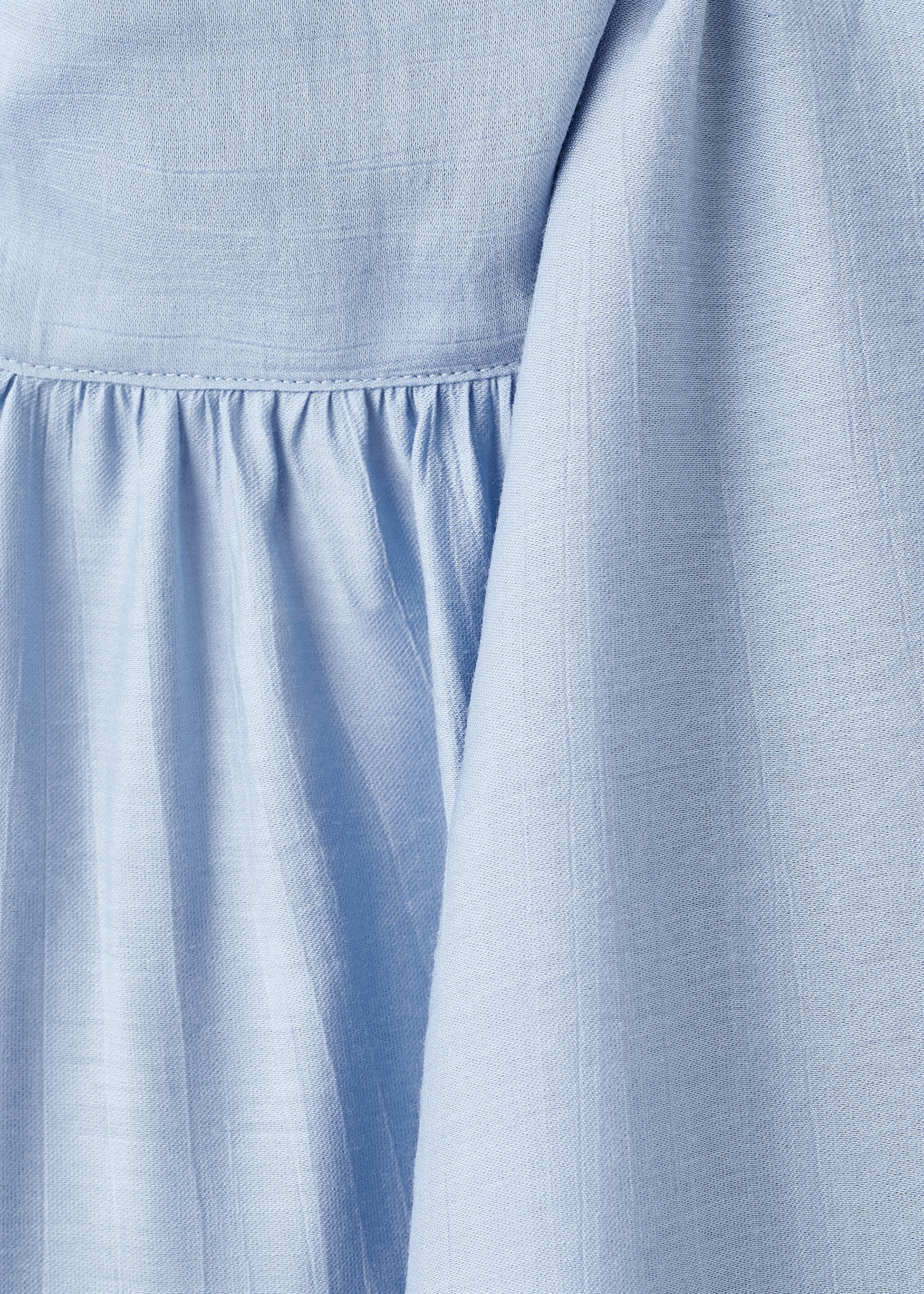 Textured blouse with foulard - Details of the article 8, Blue. Ref: 17077800-00.