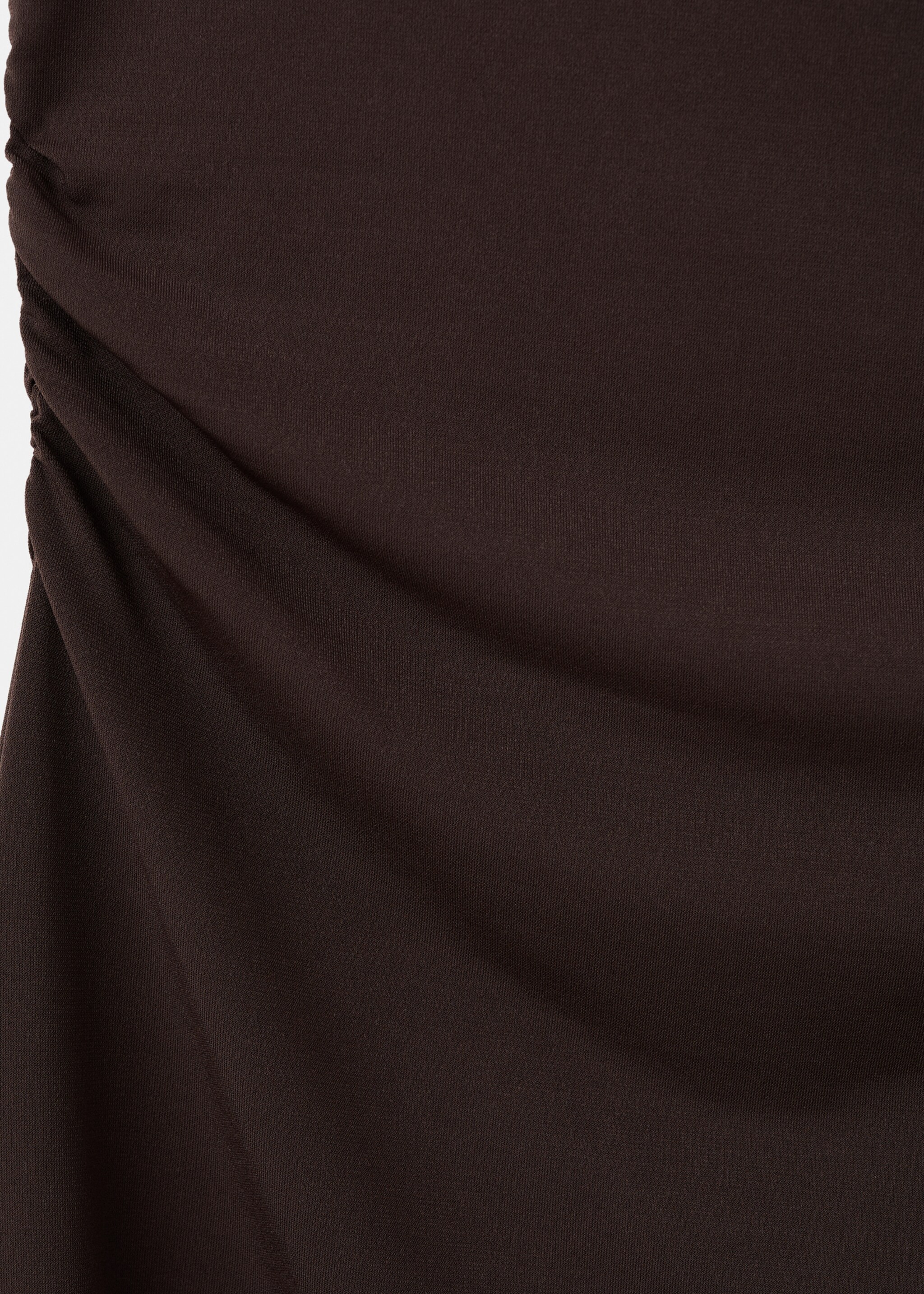 Dress with asymmetrical neck and metallic detail - Details of the article 0, Brown. Ref: 17077801-00.