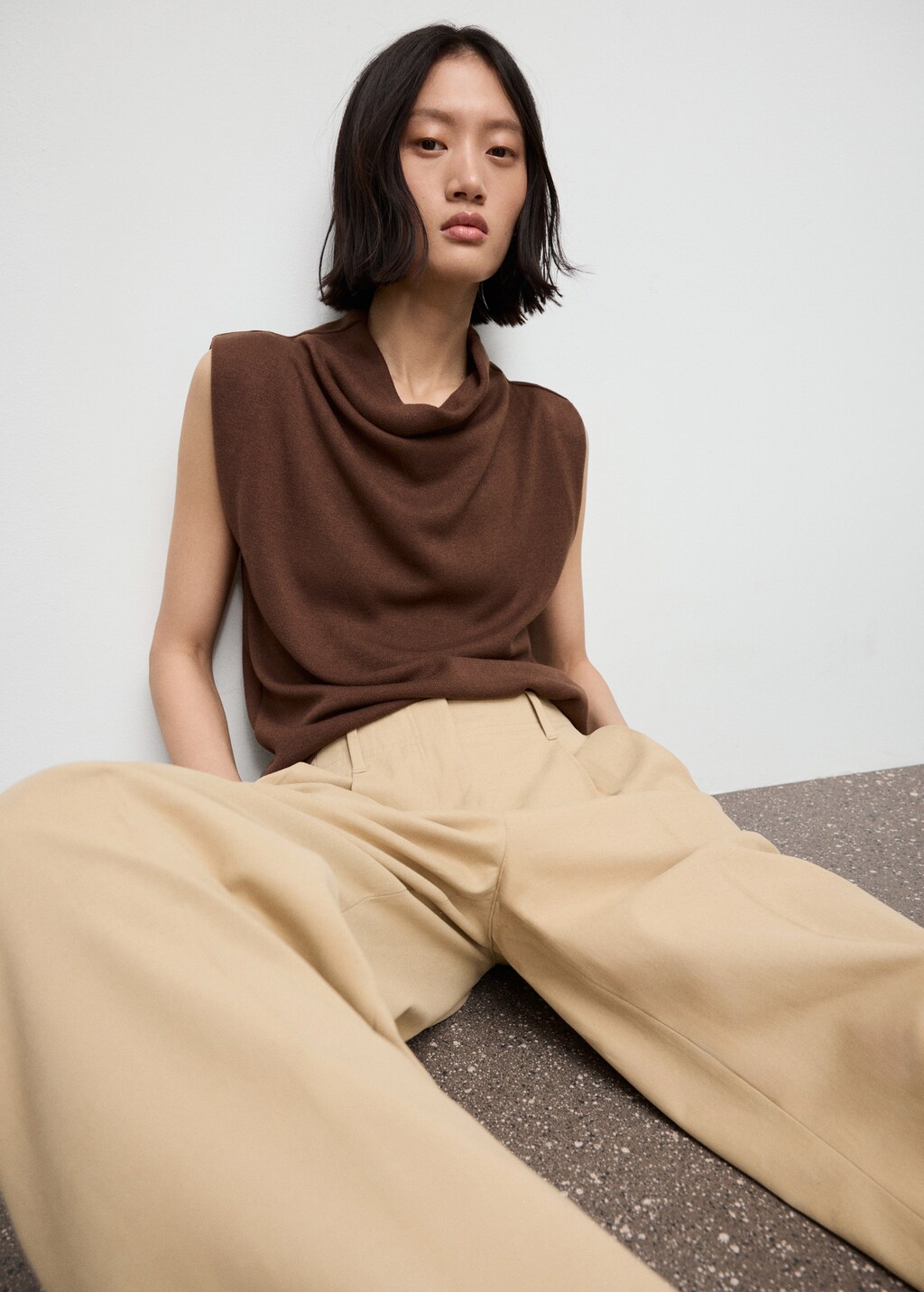 Mango Draped neck top