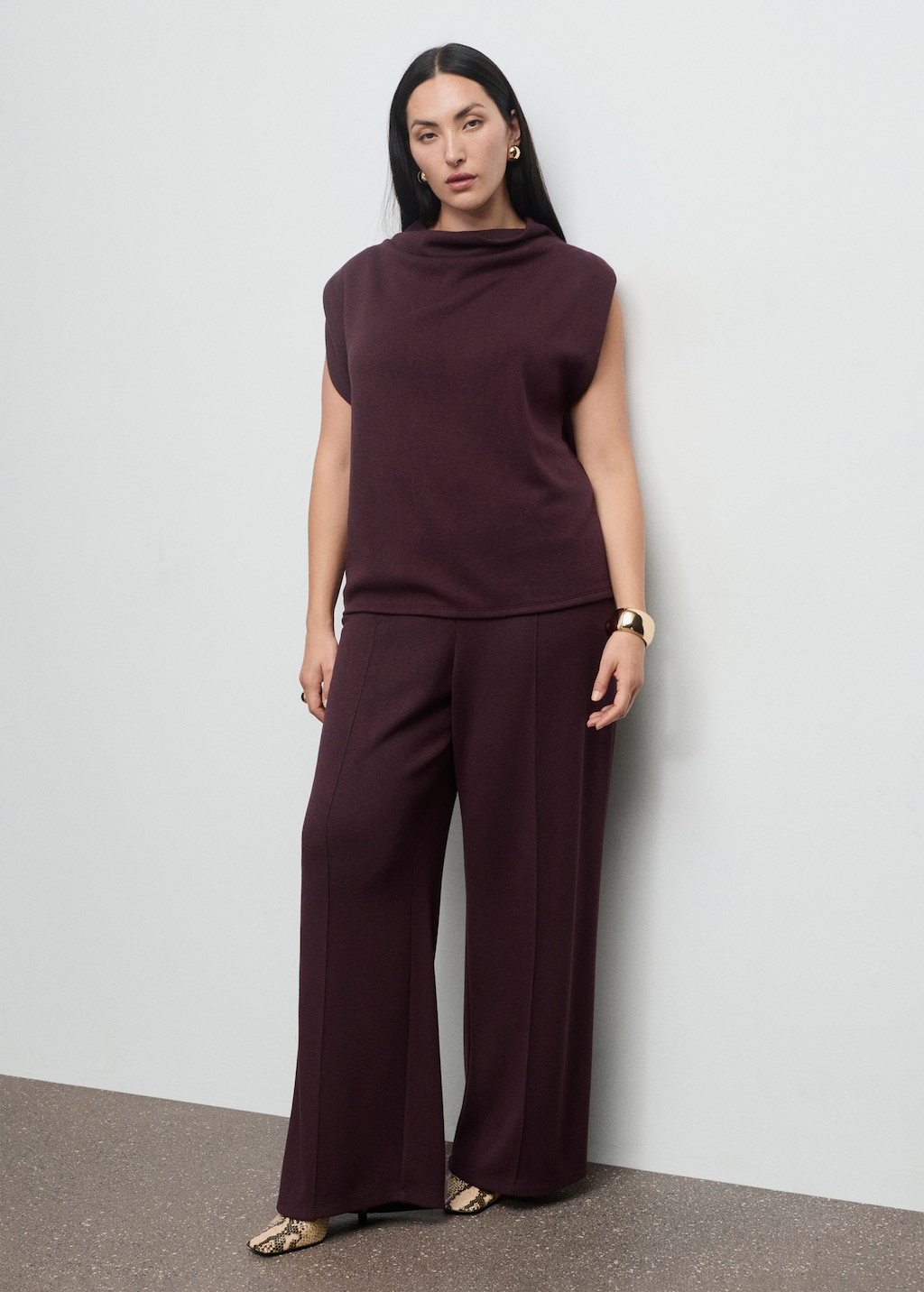 Mango Draped neck top