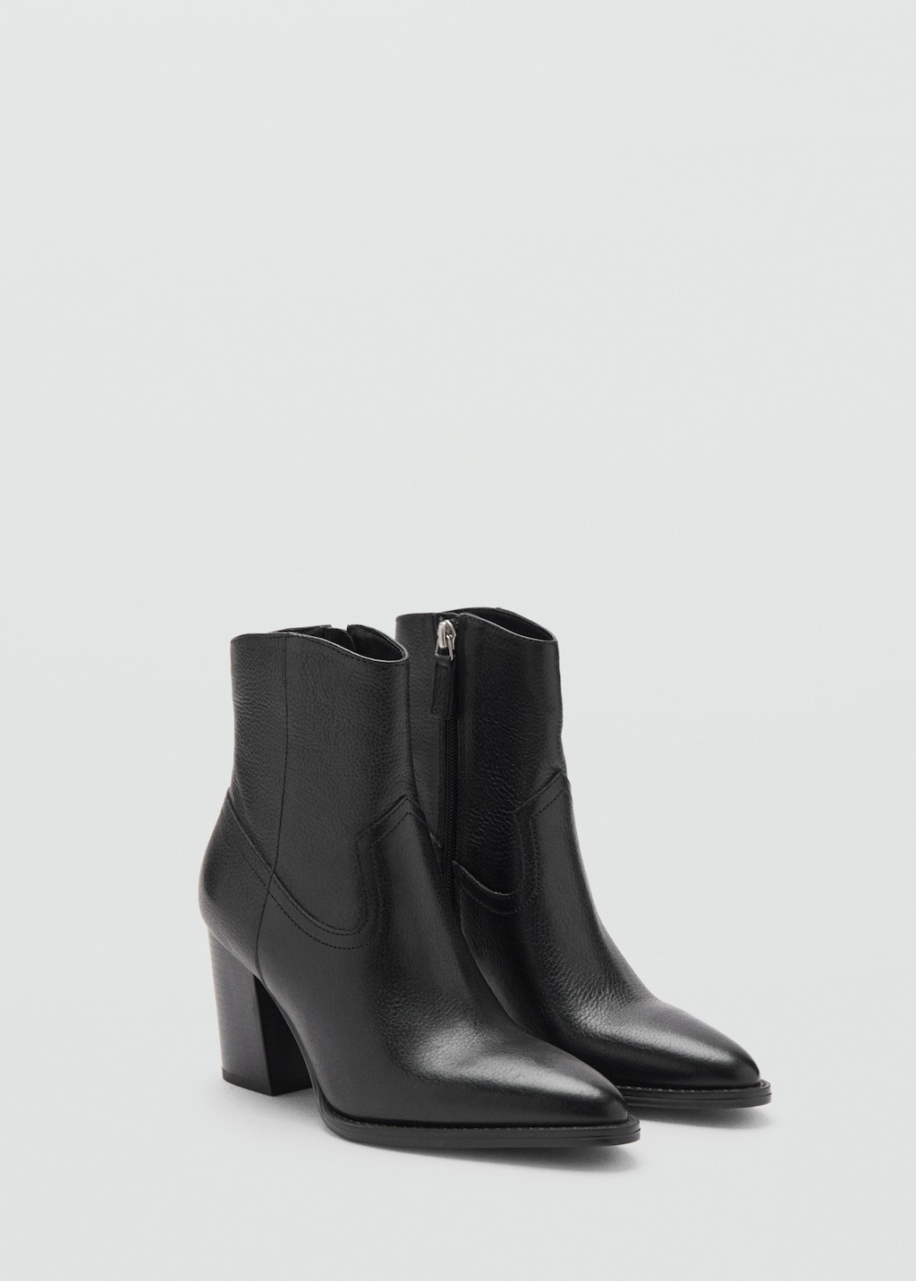 Leather pointed ankle boots - image 2