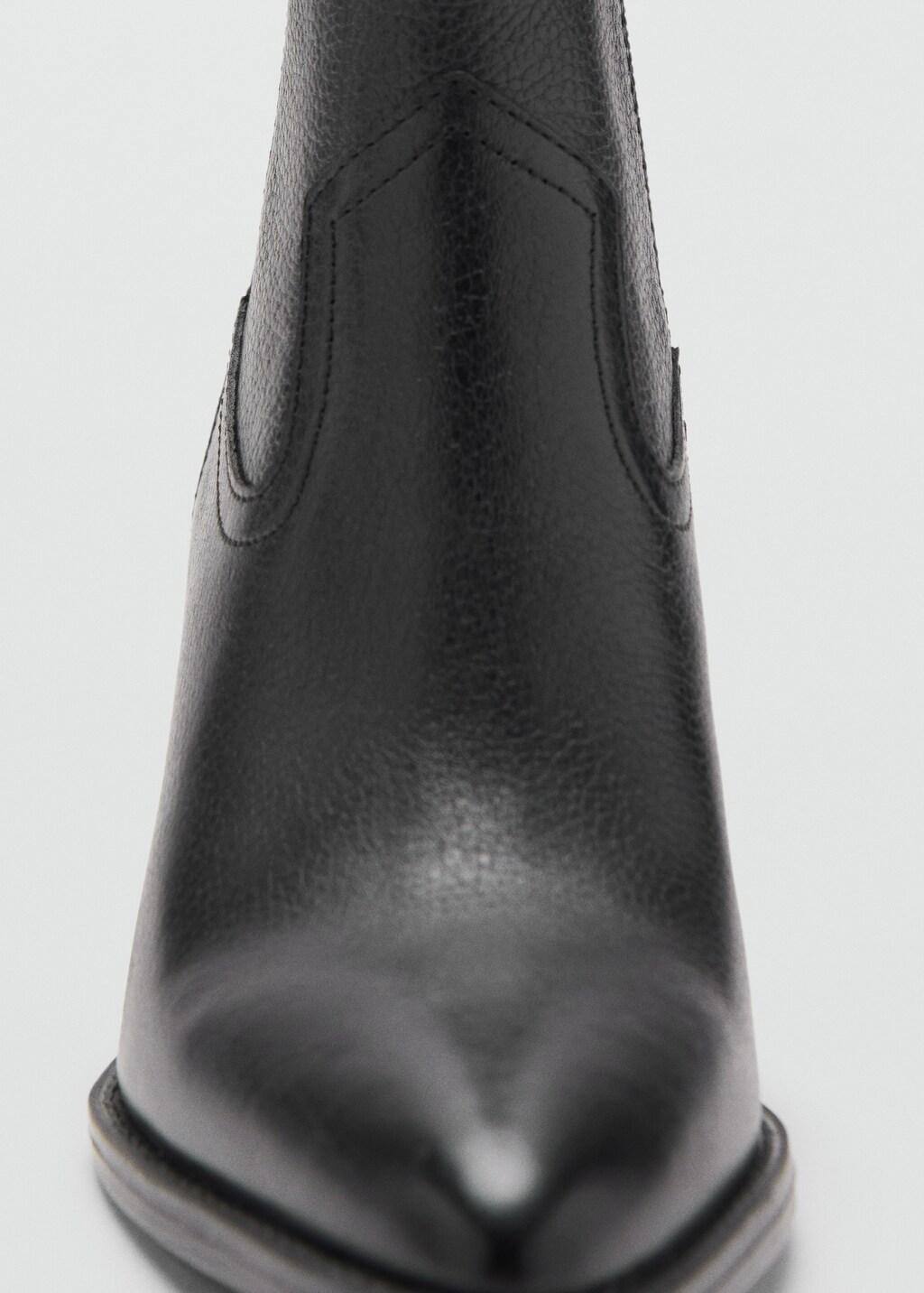 Mango Leather pointed ankle boots