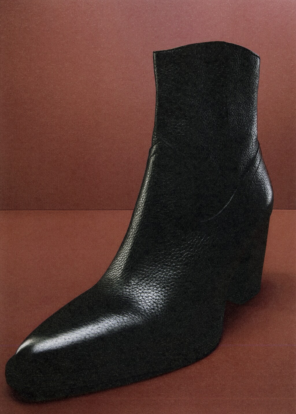 Mango Leather pointed ankle boots