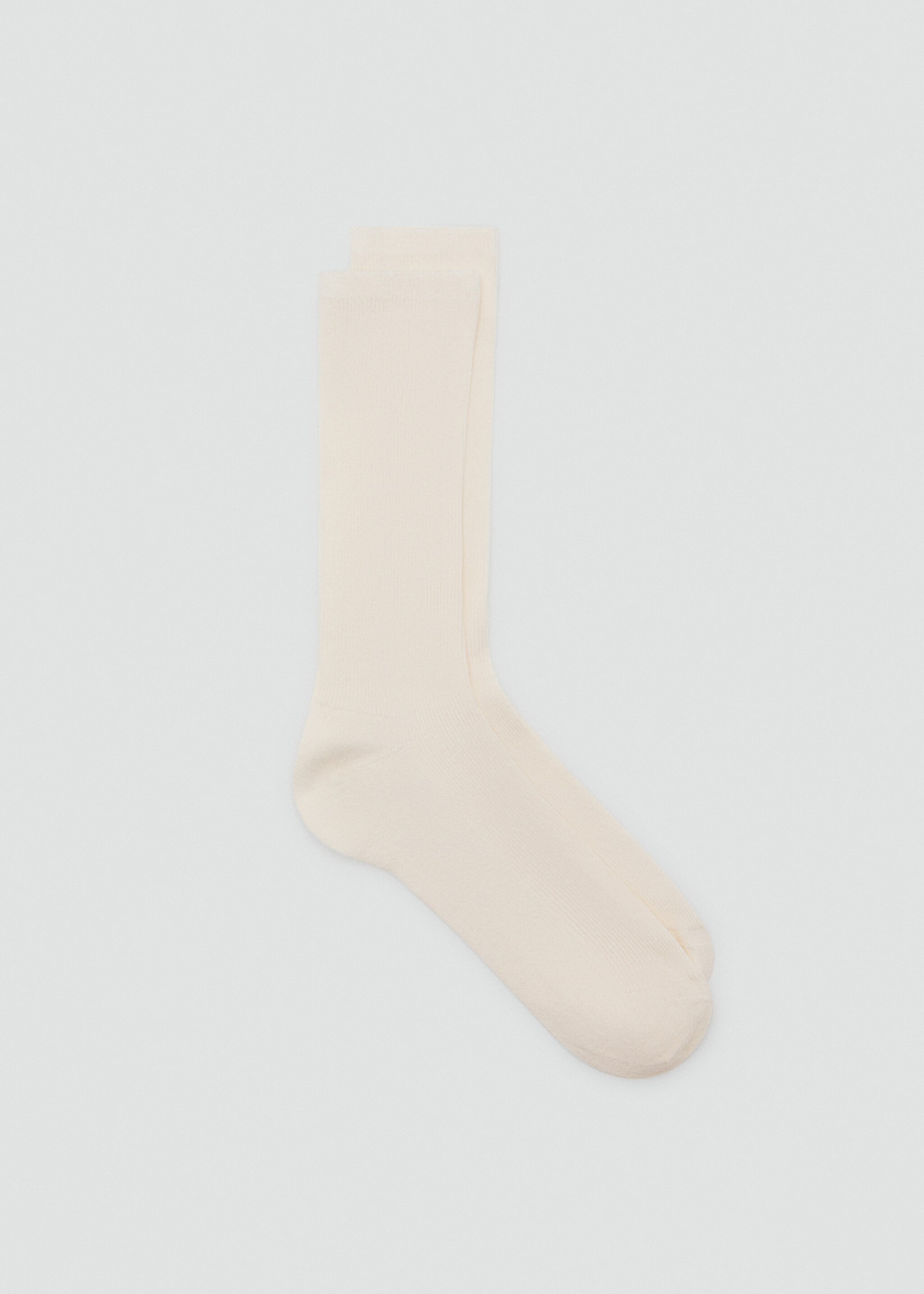 Ribbed cotton socks - Article without model, Ecru. Ref: 17077806-00.