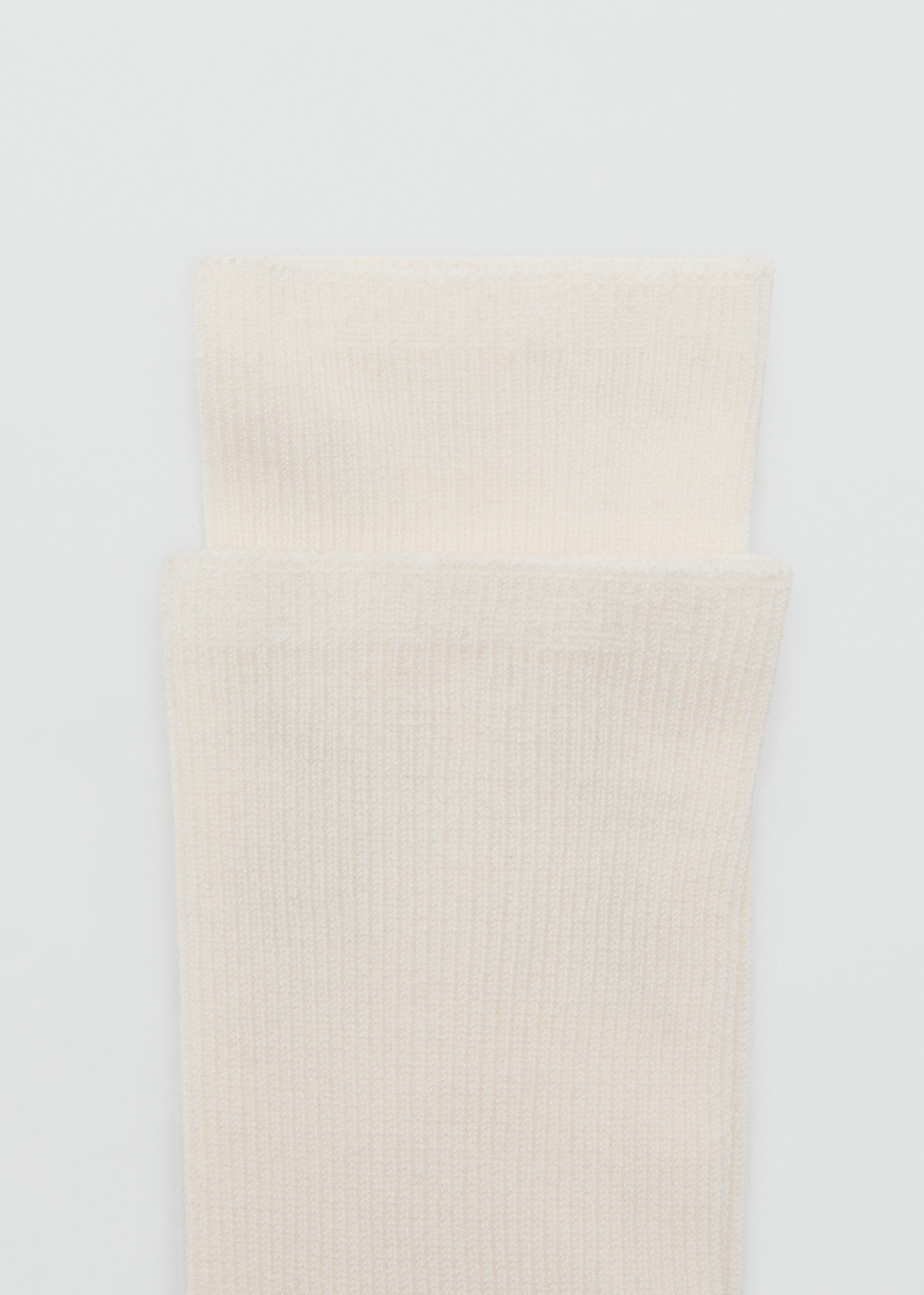 Ribbed cotton socks - Details of the article 1, Ecru. Ref: 17077806-00.