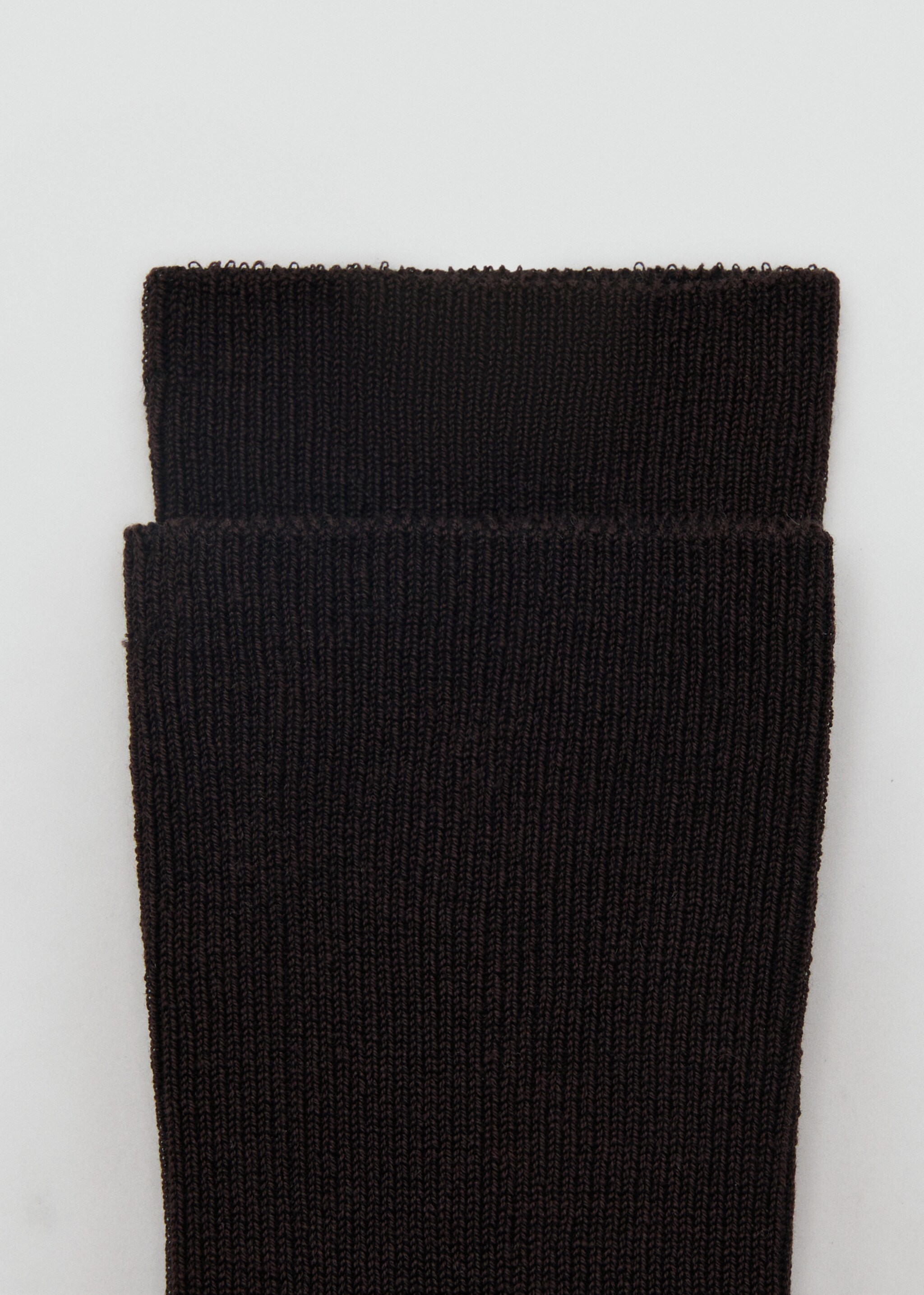 Chaussettes coton maille côtelée - Détail de l'article 1, Chocolat. Ref: 17077806-00.