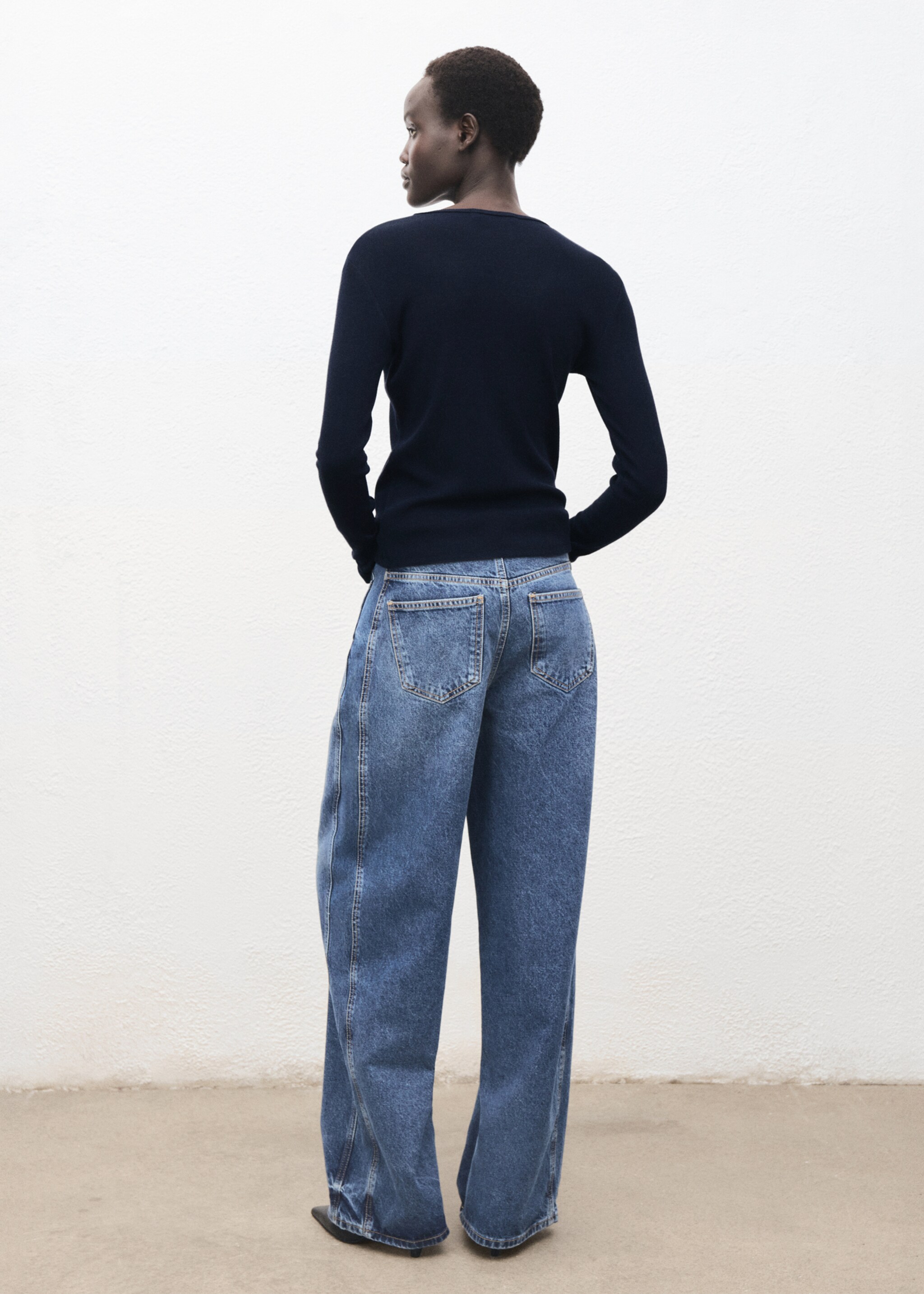 Long sleeve T-shirt - Reverse of the article, Night Blue. Ref: 17077807-00.