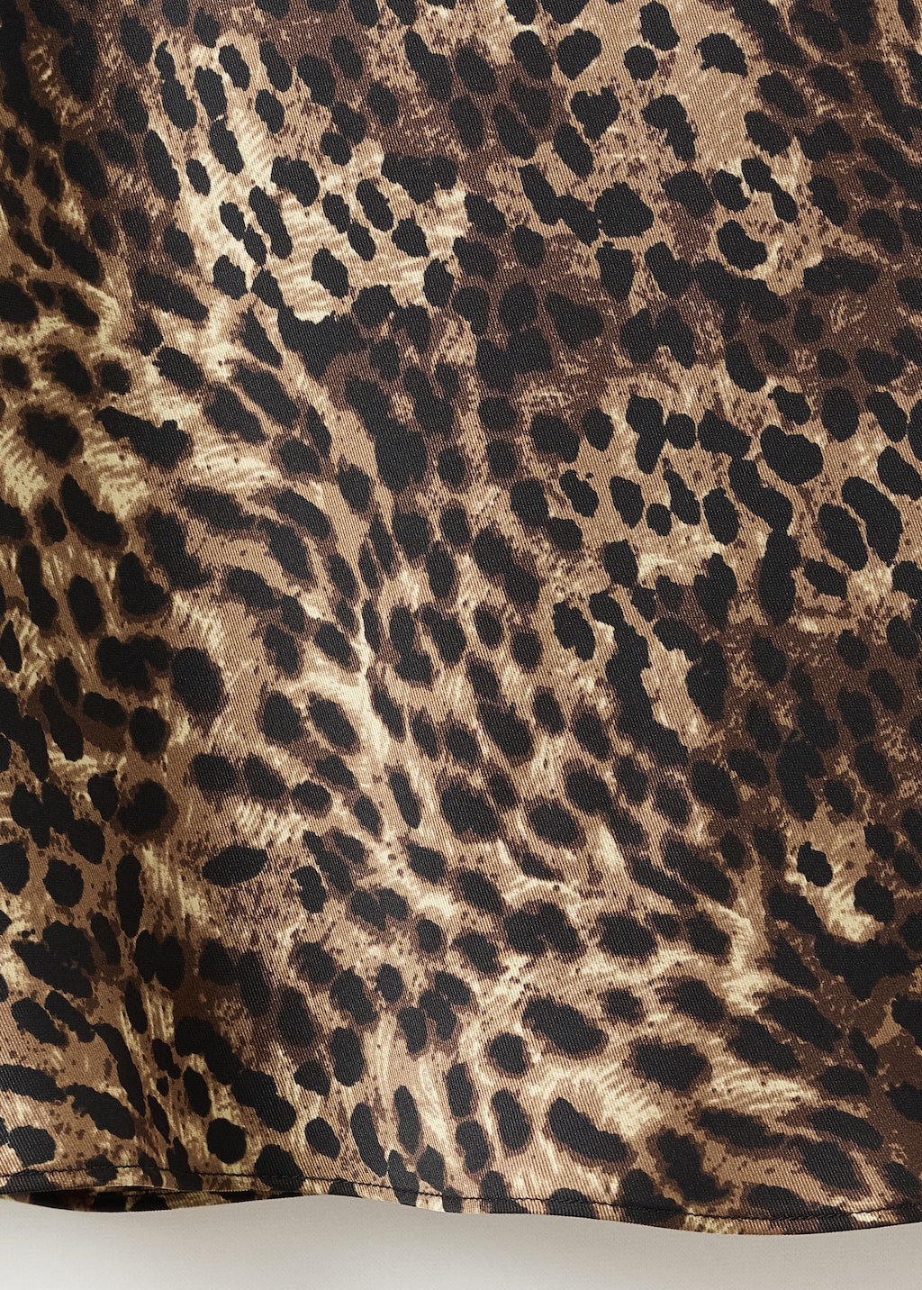 Leopard-print satin skirt