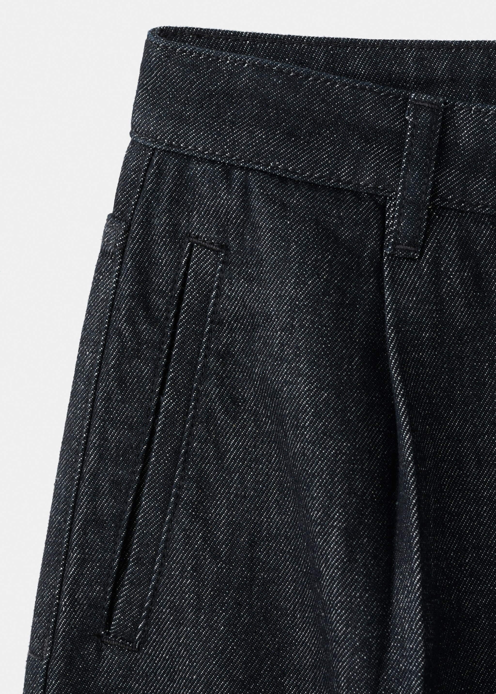 Pantalon denim large avec pinces - Détail de l'article 0, Noir. Ref: 17077816-00.