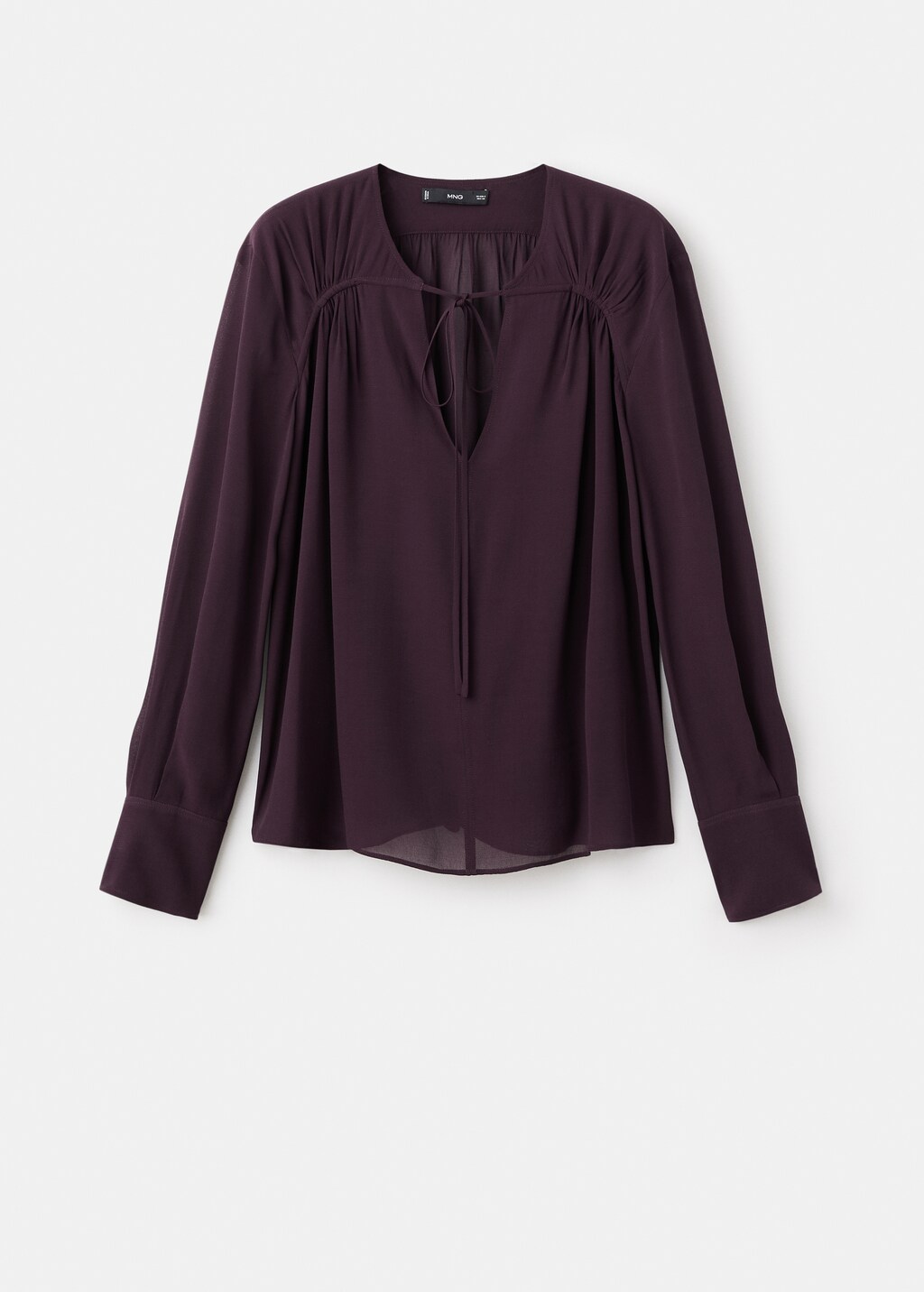 V-neck blouse with tie - image 5