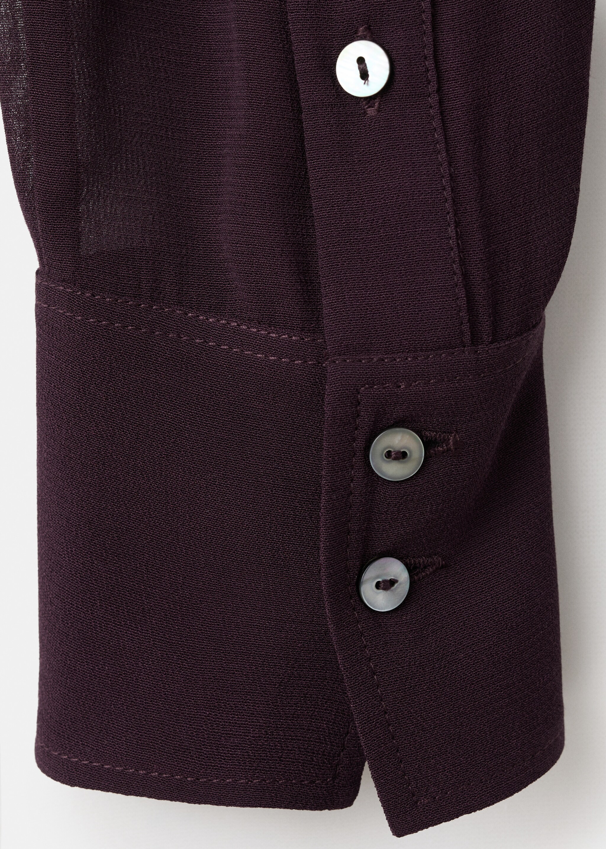 Chiffon blouse with bow neckline - Details of the article 0, Burgundy. Ref: 17077817-00.