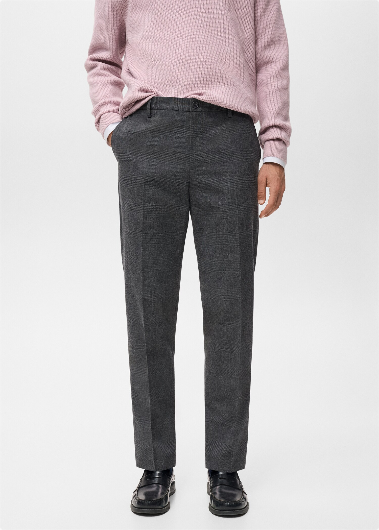 Regular-fit flannel trousers - Medium plane