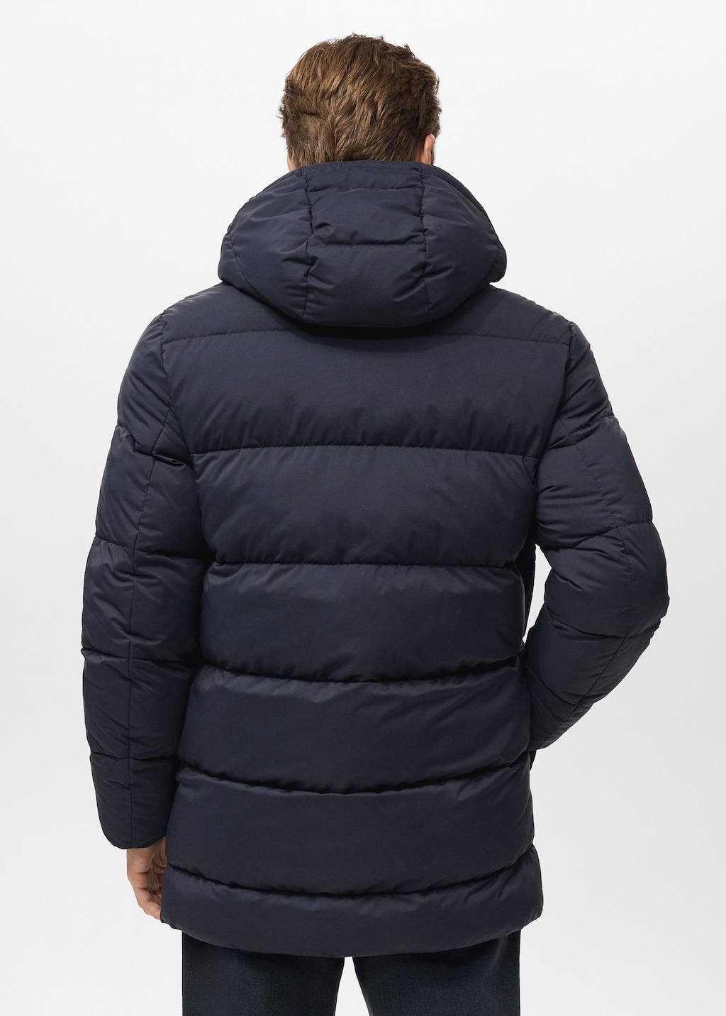 Water-repellent hood puffer coat