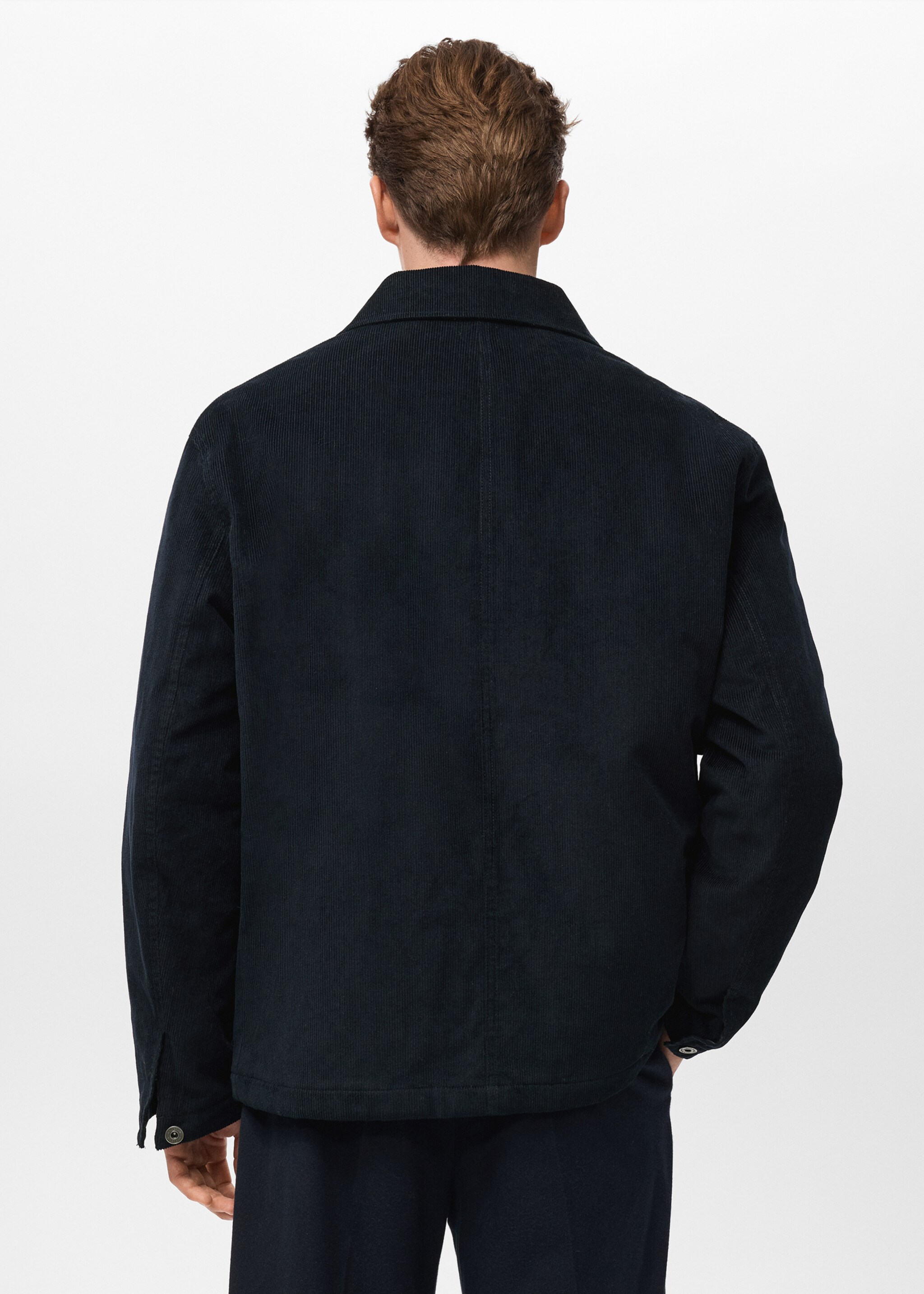 Chaqueta pana bolsillos - Reverso del artículo, Azul marino oscuro. Ref: 17077886-00.