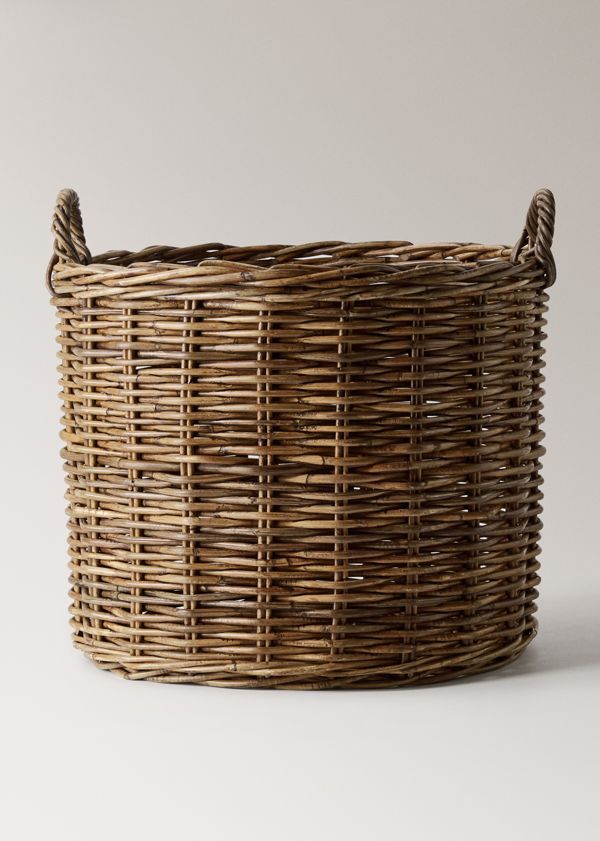 Thick rattan basket - Προϊόν χωρίς μοντέλο, Καφέ. Ref: 17077887-00.