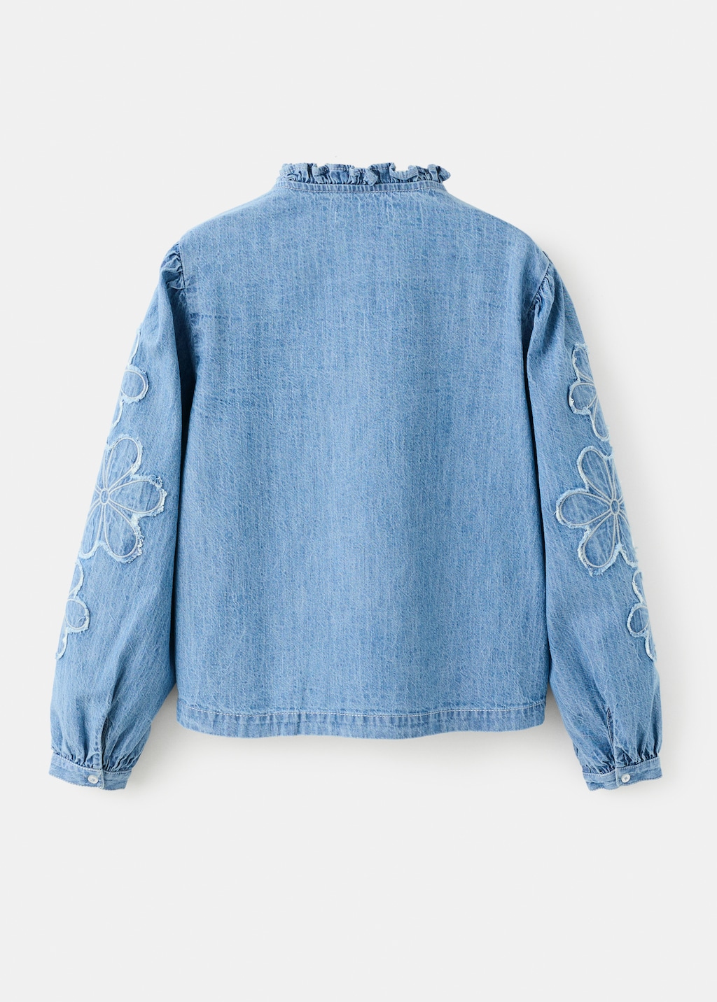 Embroidered denim blouse