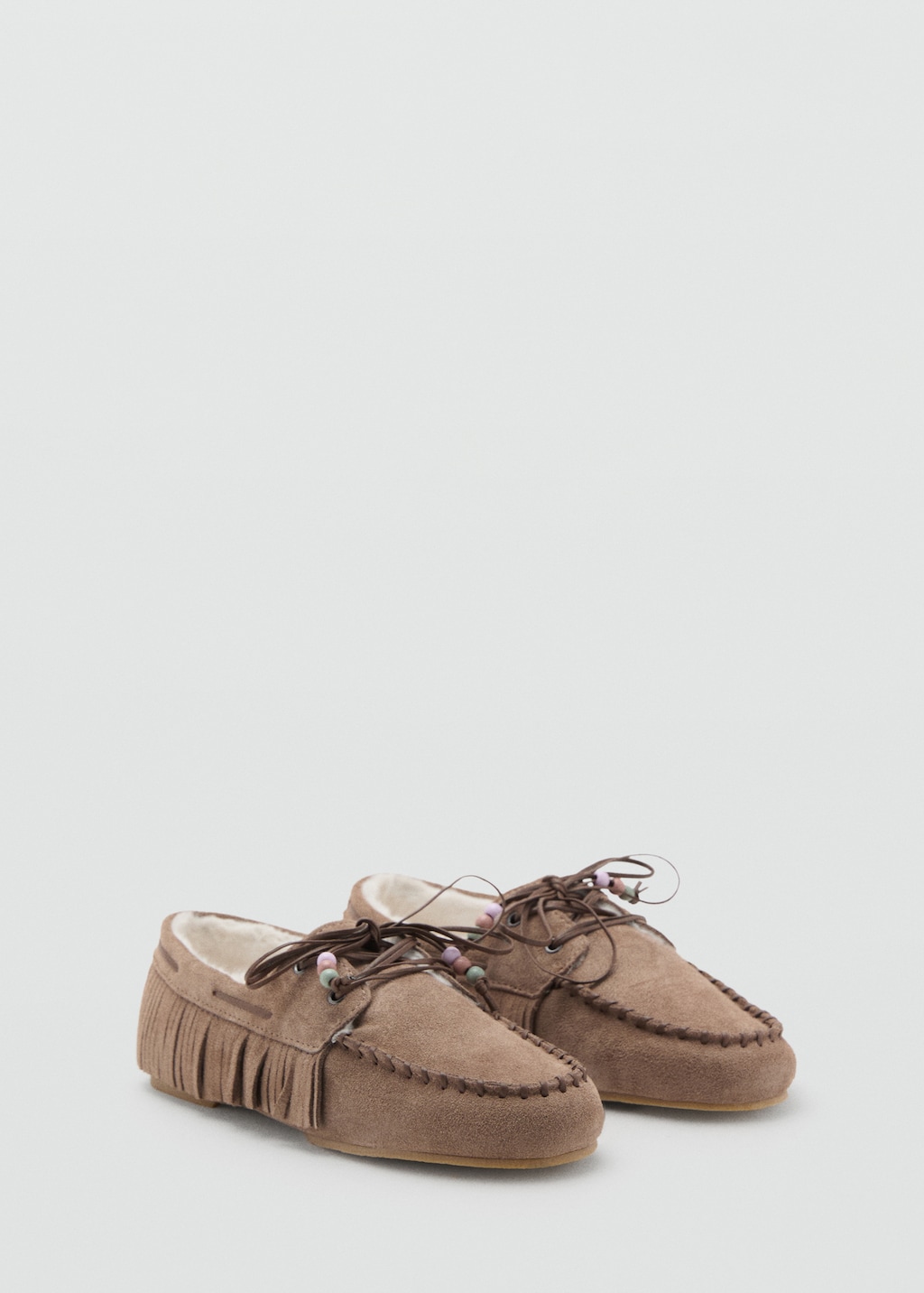Shearling leather moccasins