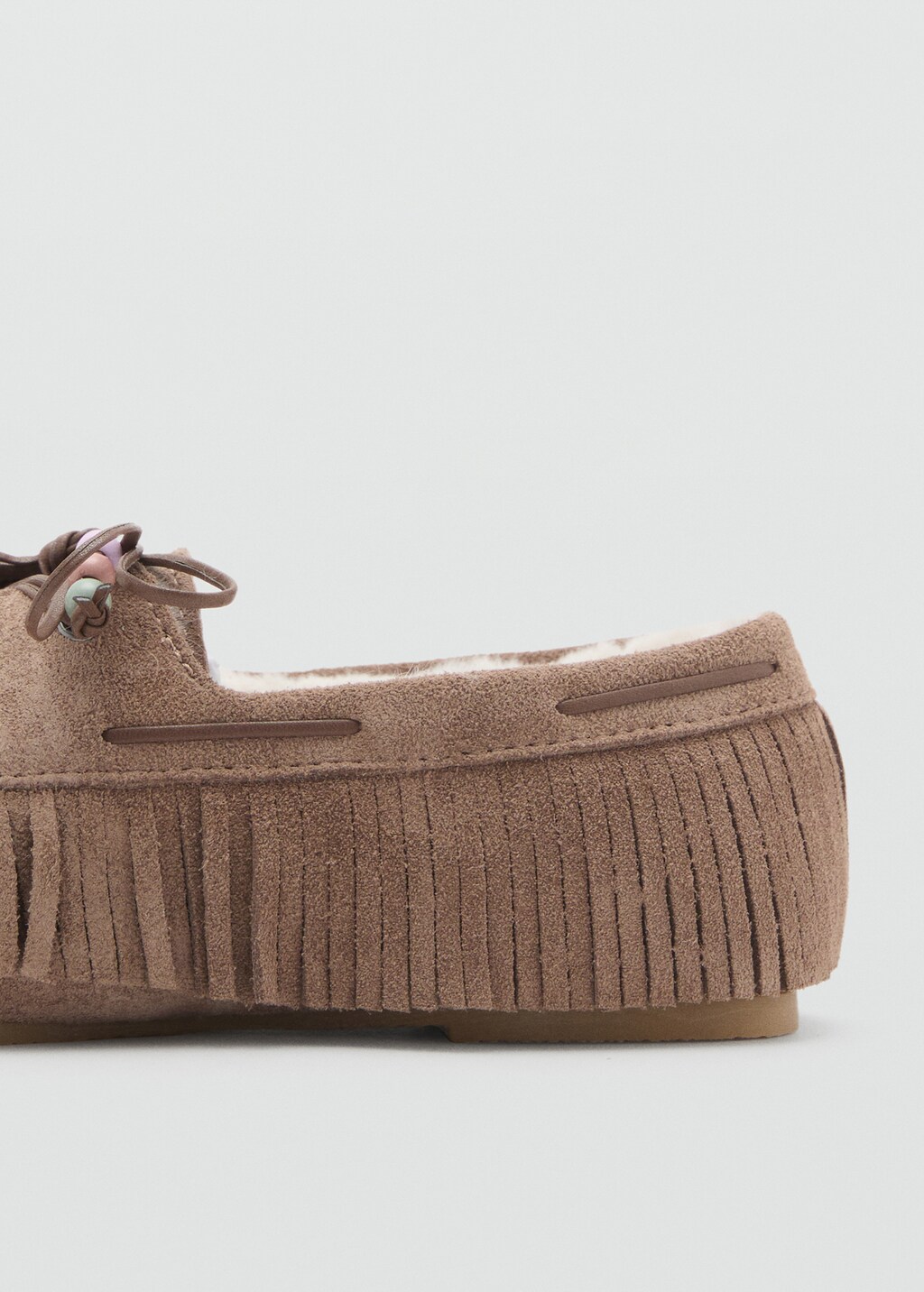 Shearling leather moccasins
