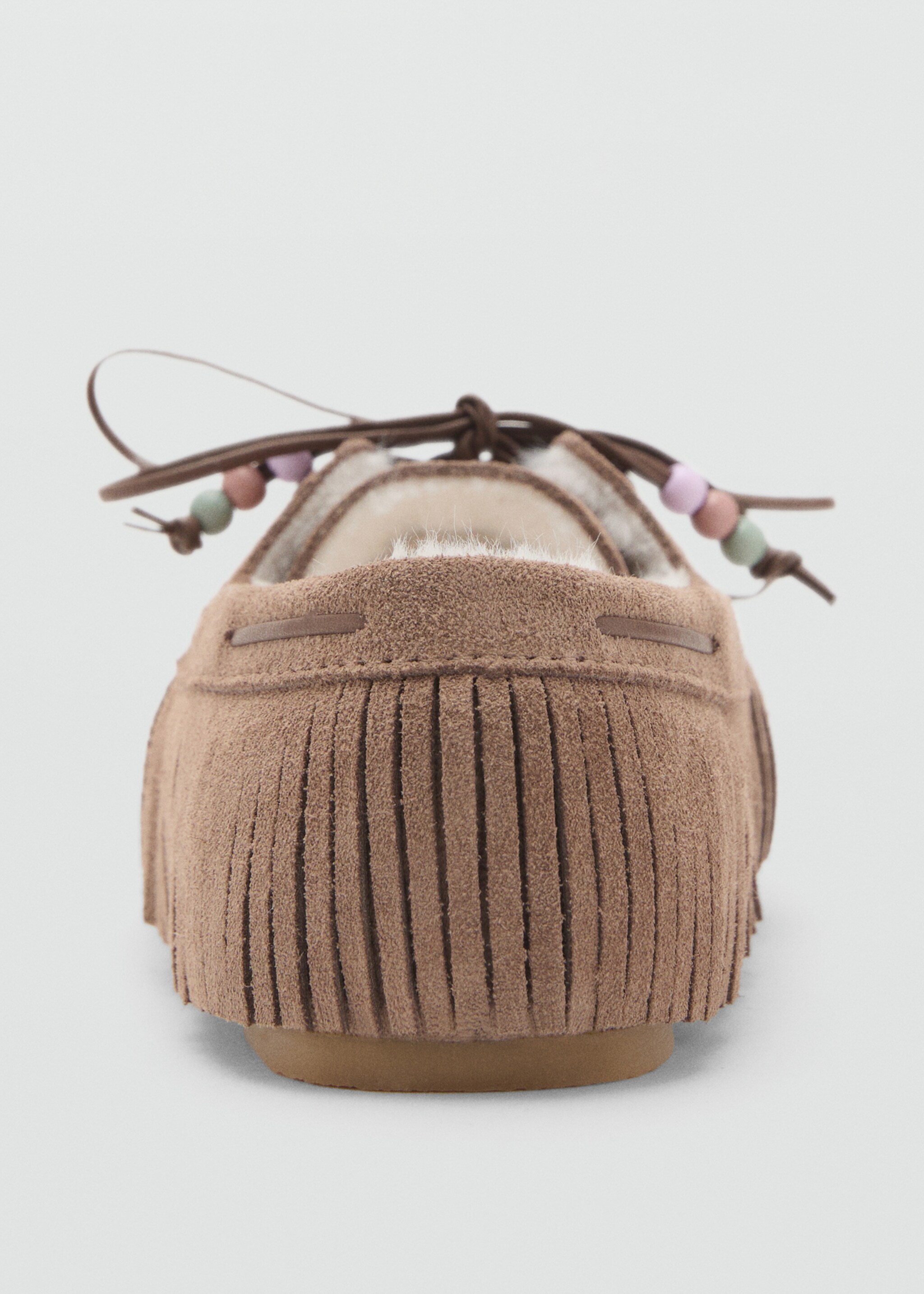 Sheepskin leather loafers - Details of the article 2, Medium Brown. Ref: 17077892-00.
