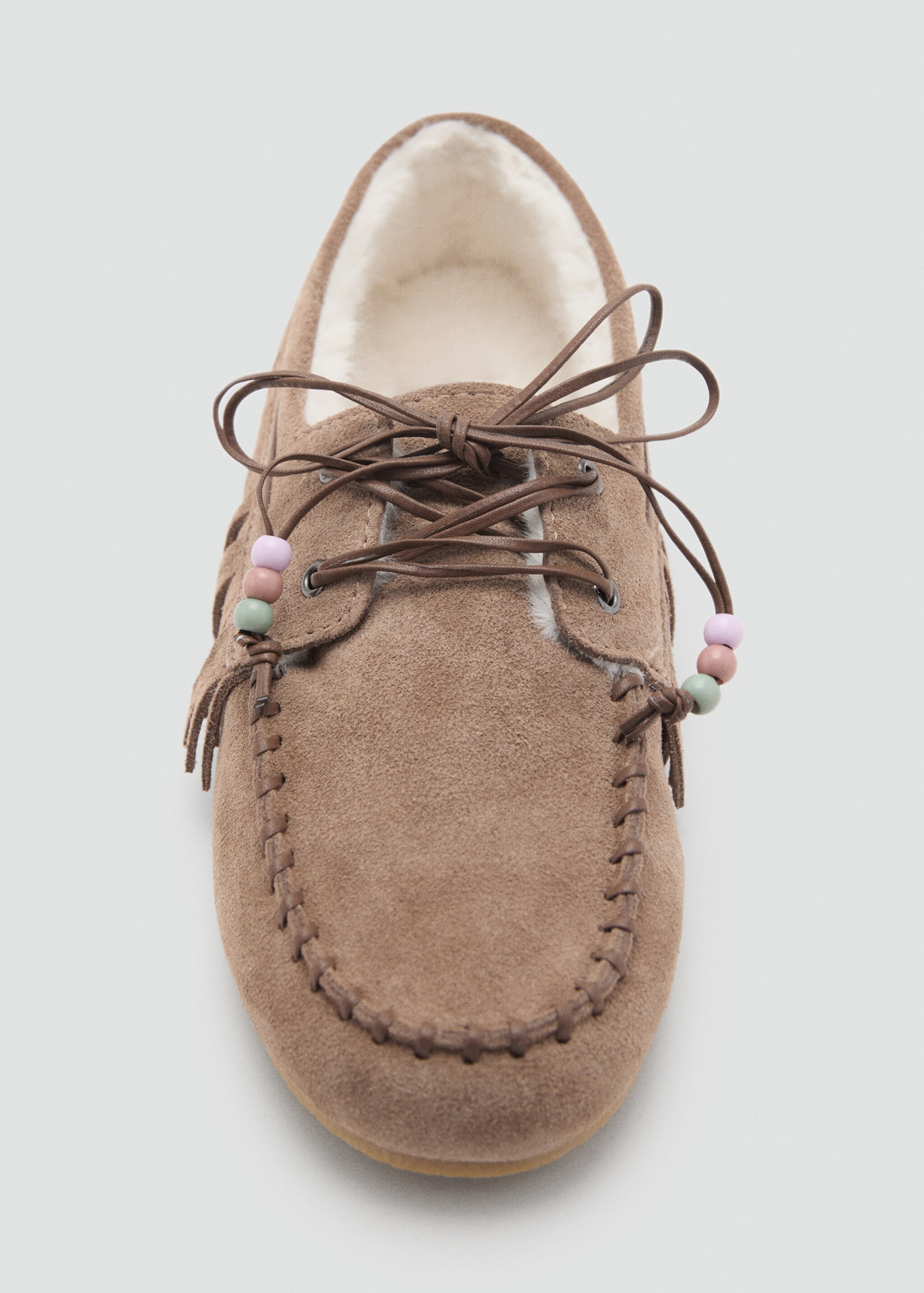 Sheepskin leather loafers - Details of the article 3, Medium Brown. Ref: 17077892-00.