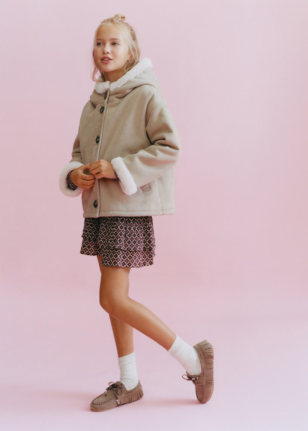 Shearling leather moccasins