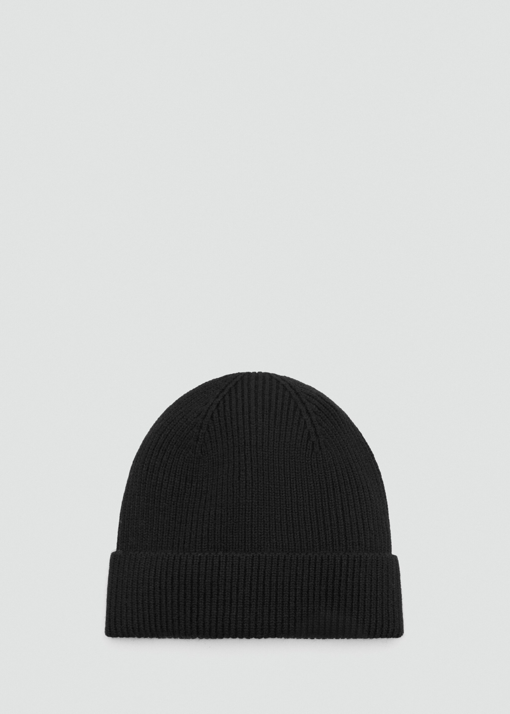 Ribbed wool beanie - Article without model, Black. Ref: 17077894-00.