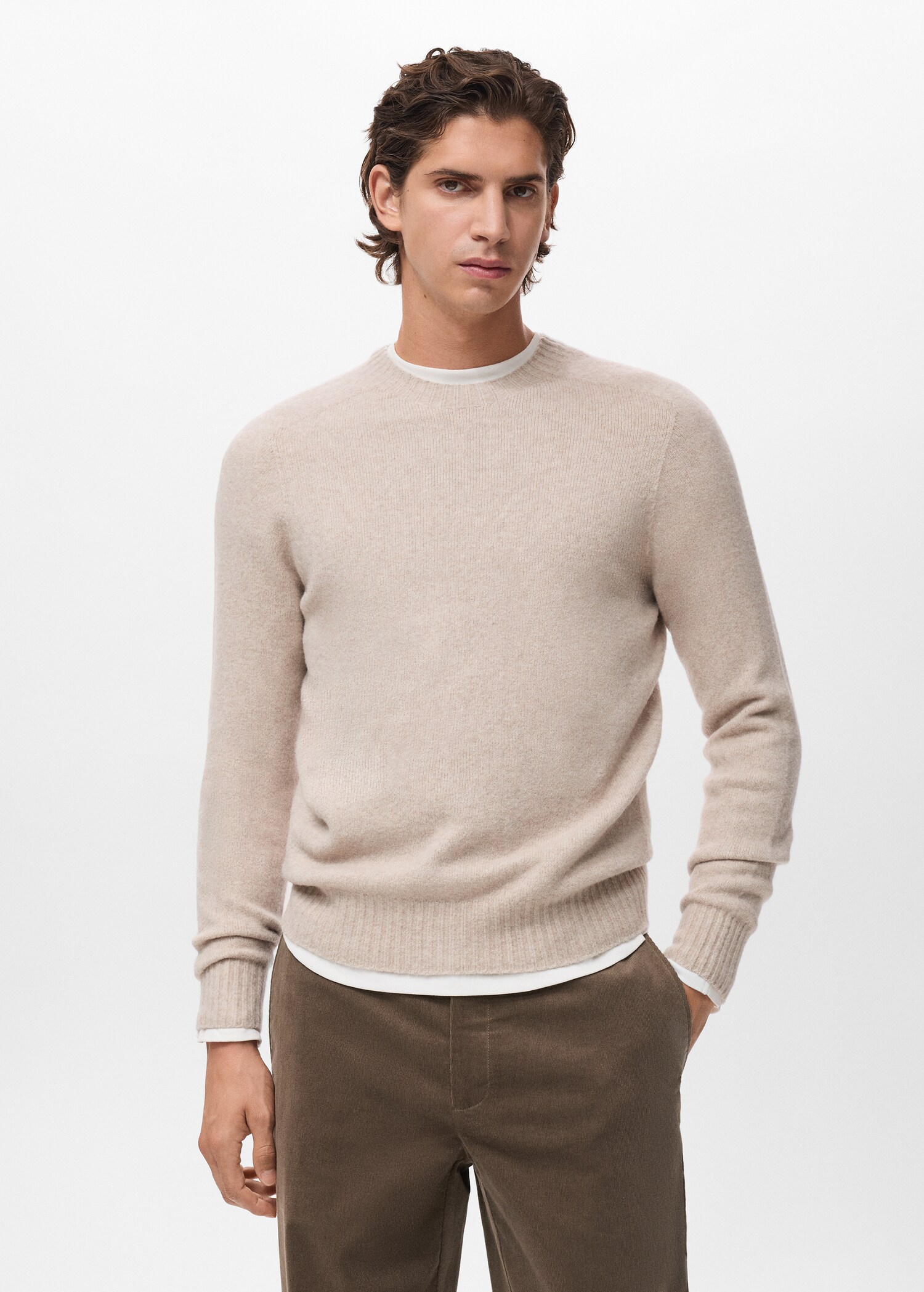 Knitted wool blend sweater - Medium plane
